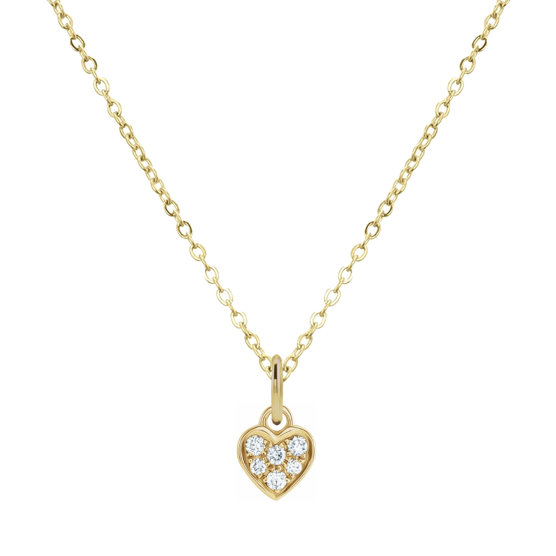 14K Mini Diamond Necklace - the super sweet, tiny pendant you can wear everyday. Necklace Robyn Canady 14K Yellow Gold Heart 