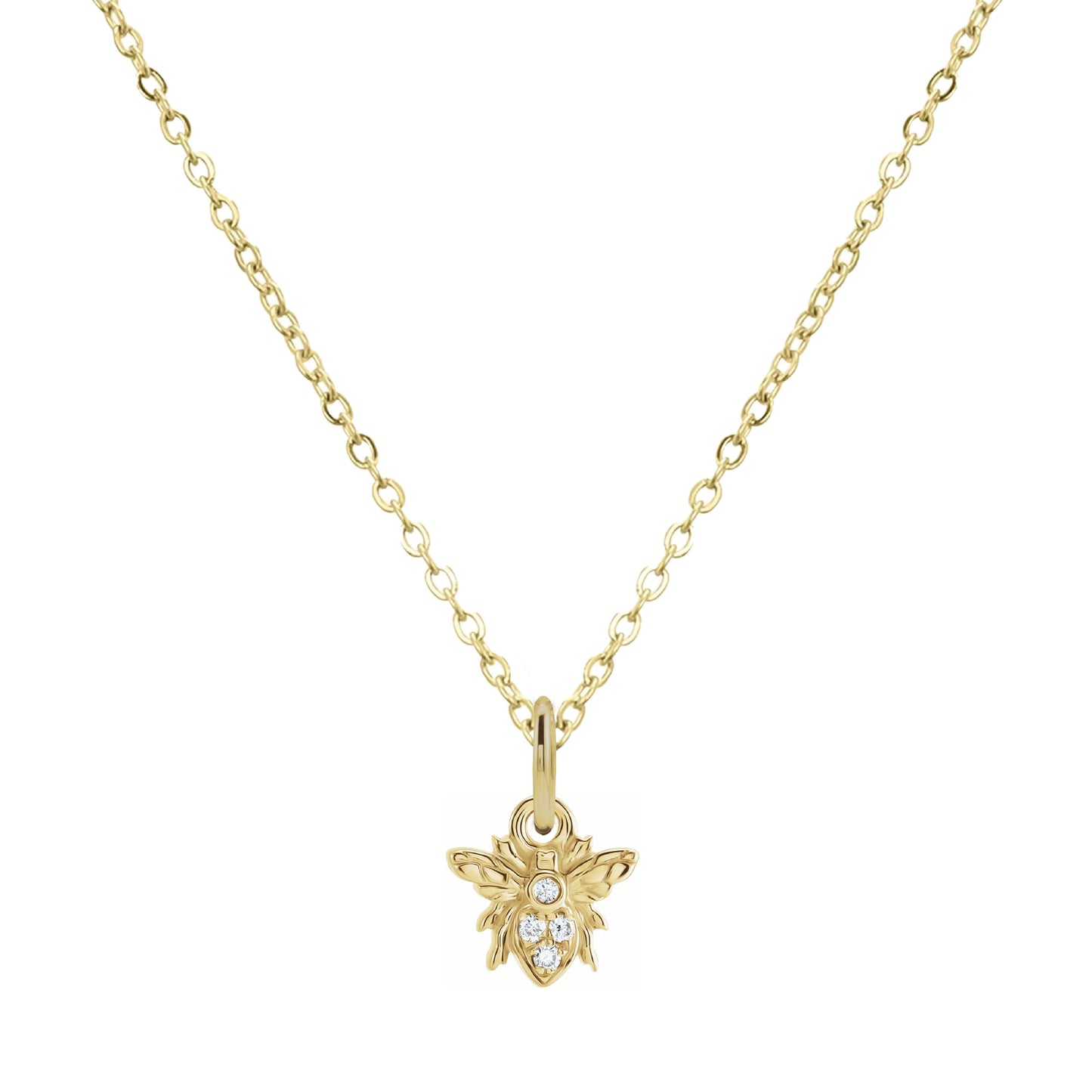14K Mini Diamond Necklace - the super sweet, tiny pendant you can wear everyday. Necklace Robyn Canady 14K Gold Fill Bee 