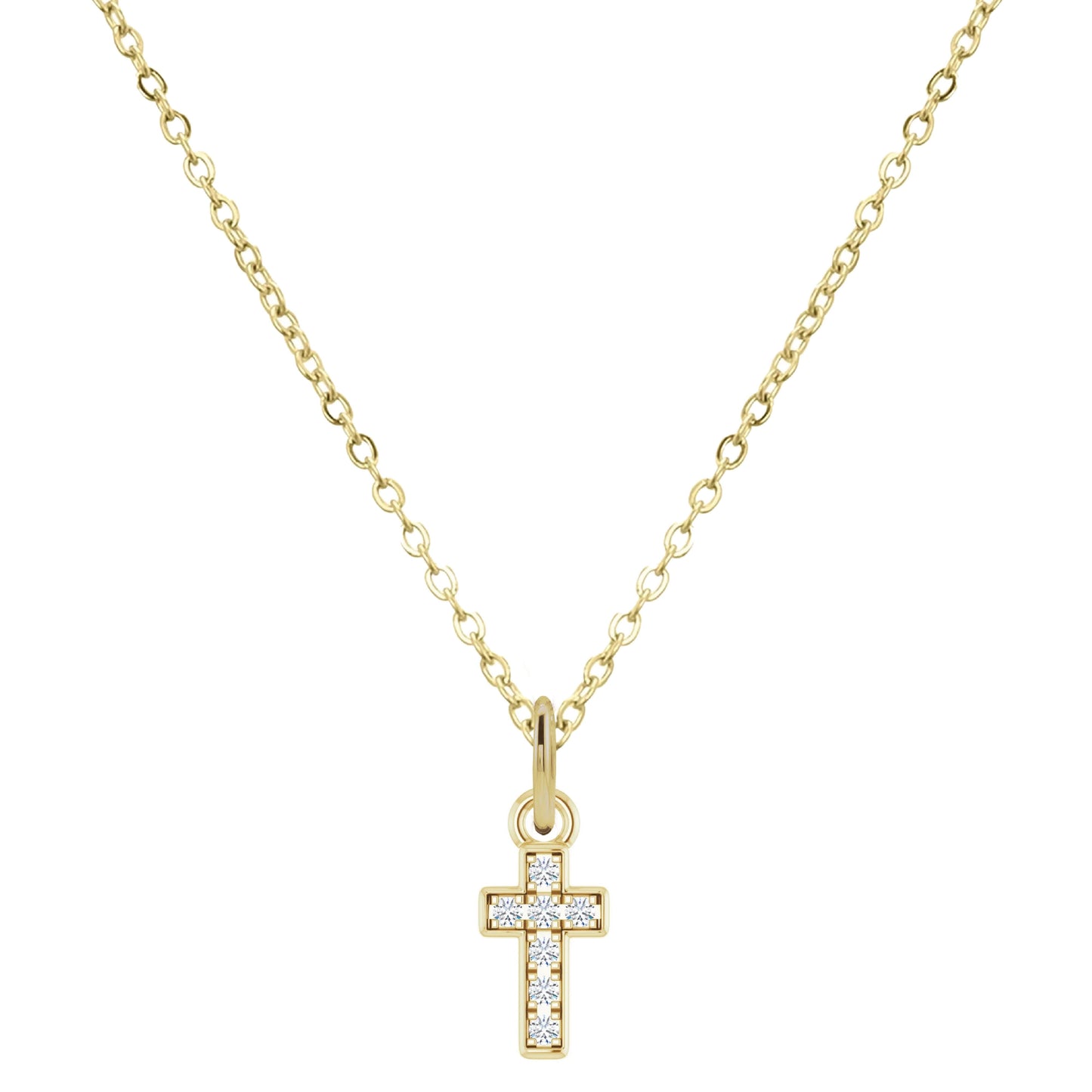 14K Mini Diamond Necklace - the super sweet, tiny pendant you can wear everyday. Necklace Robyn Canady 14K Gold Fill Cross 