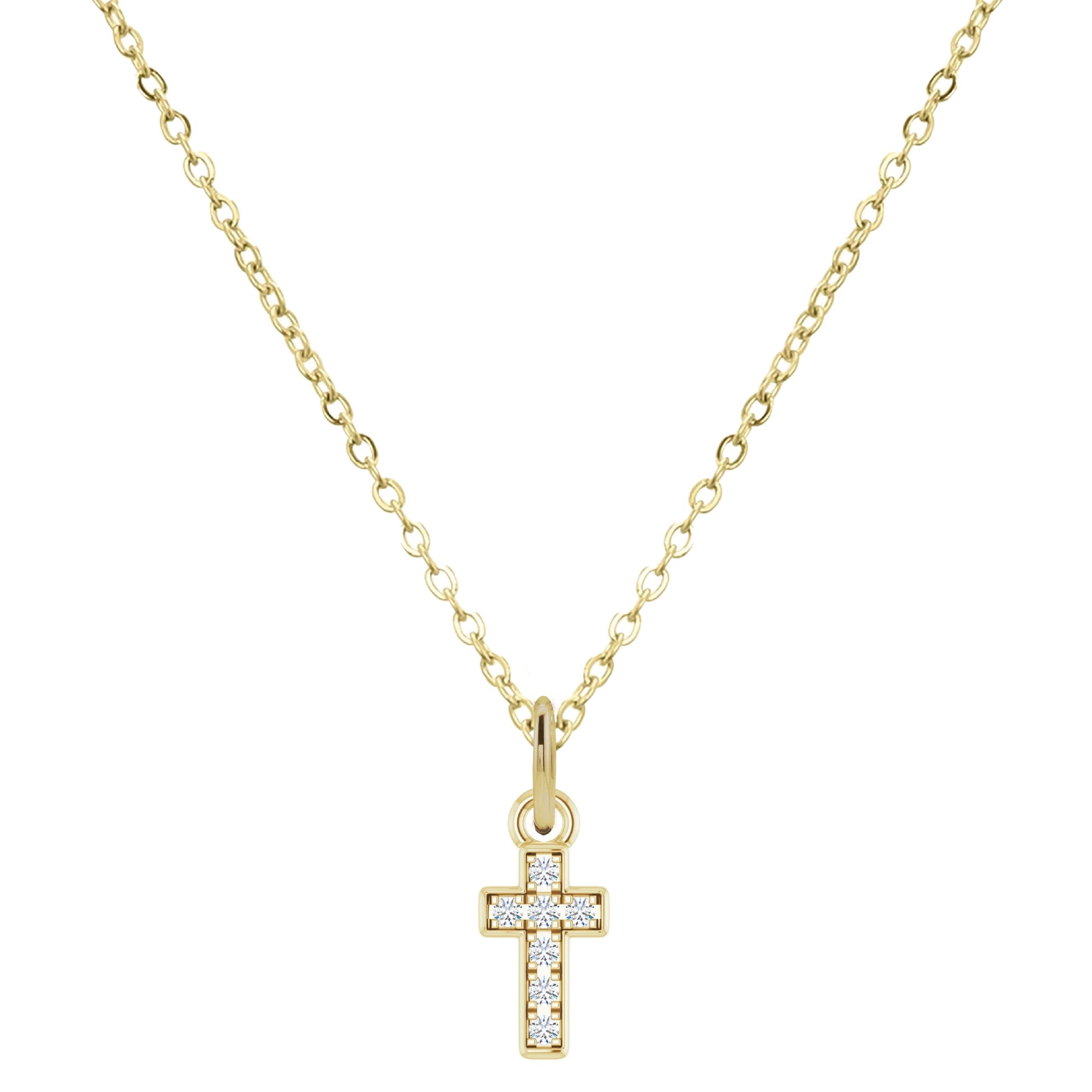 14K Mini Diamond Necklace - the super sweet, tiny pendant you can wear everyday. Necklace Robyn Canady 14K Gold Fill Cross 