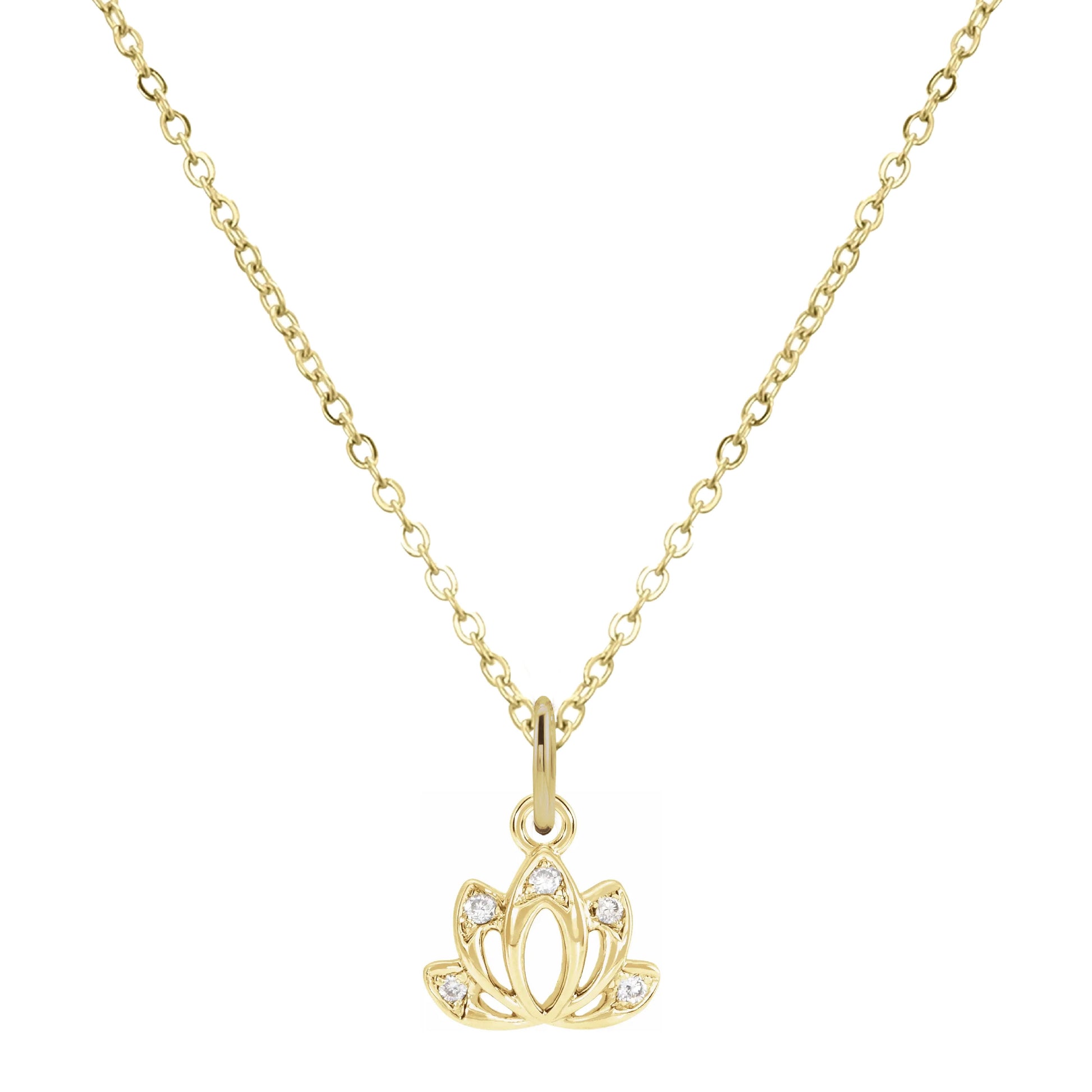 14K Mini Diamond Necklace - the super sweet, tiny pendant you can wear everyday. Necklace Robyn Canady 14K Gold Fill Lotus 