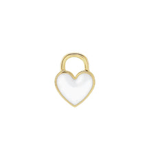 Load image into Gallery viewer, White Enamel Heart Necklace or Charm Necklace Robyn Canady 14K Solid Gold No Chain/Charm Only 
