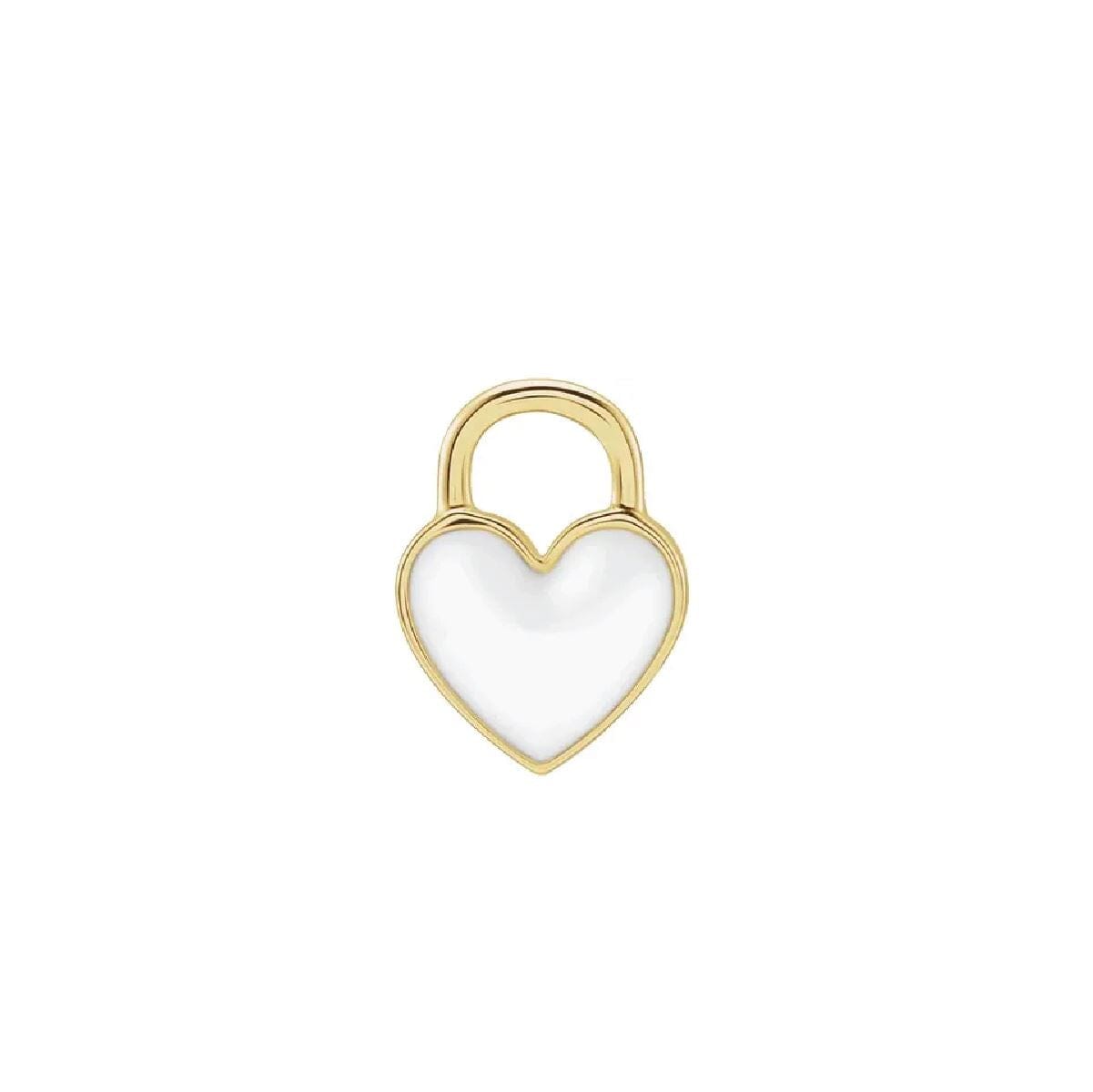 White Enamel Heart Necklace or Charm Necklace Robyn Canady 14K Solid Gold No Chain/Charm Only 