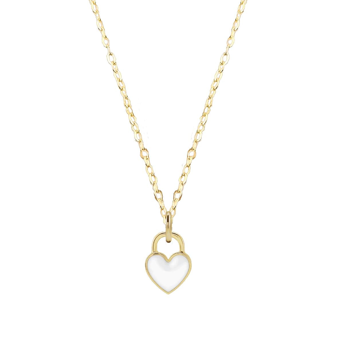 White Enamel Heart Necklace or Charm Necklace Robyn Canady 14K Solid Gold 14K Gold Filled 