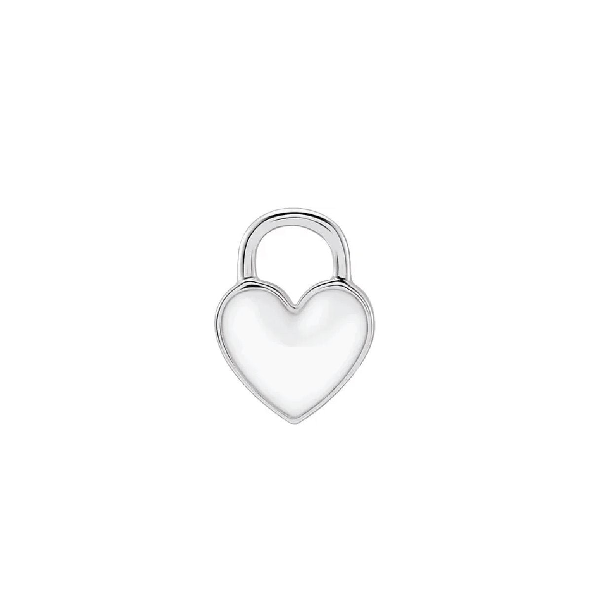 White Enamel Heart Necklace or Charm Necklace Robyn Canady Sterling Silver No Chain/Charm Only 