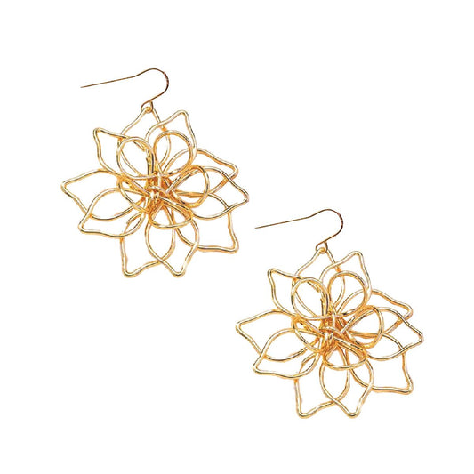 Medium Flower Wire Earrings Earrings Robyn Canady Gold 