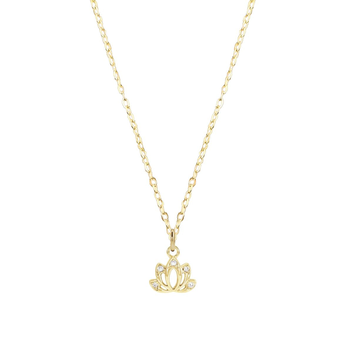 Tiny Lotus Diamond Necklace Necklace Robyn Canady 