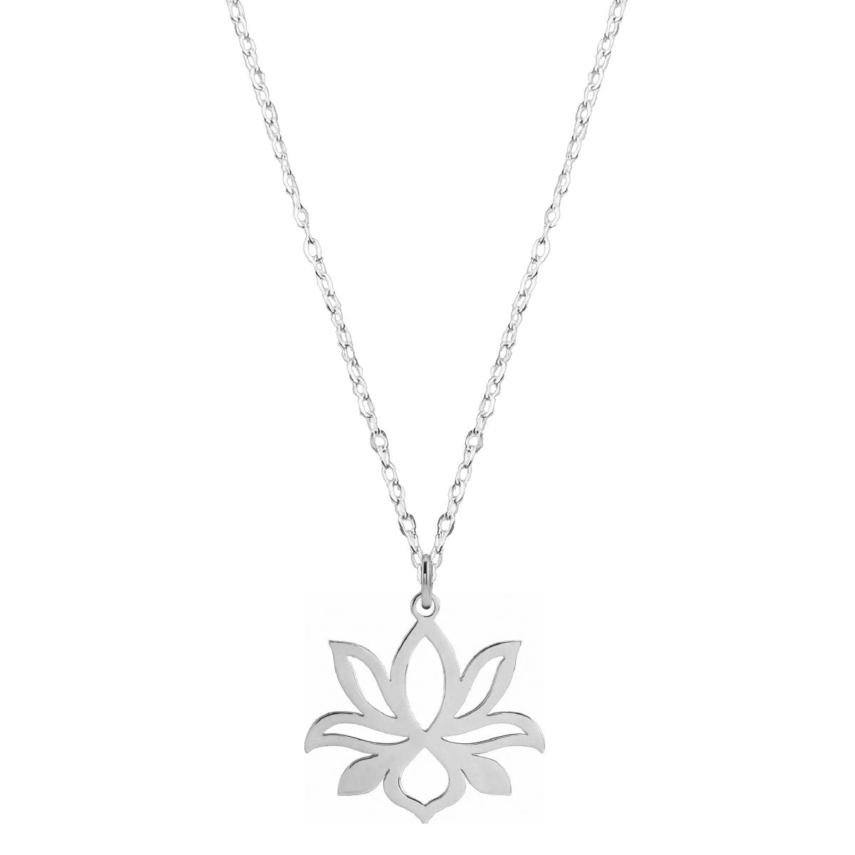 Lotus Necklace Necklace Robyn Canady 14K White Gold 16" Sterling Silver Chain 