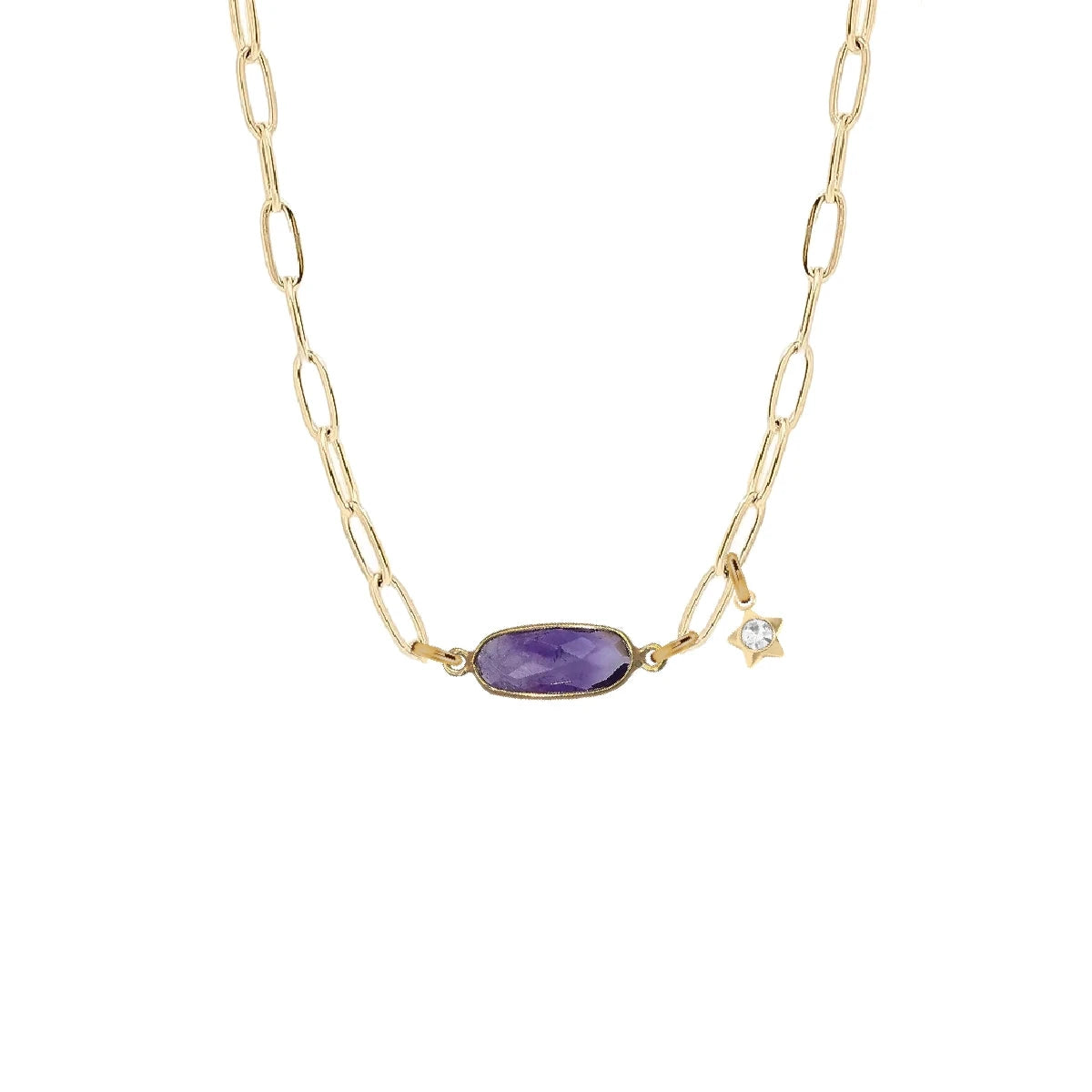 Gemstone Link Necklace - Choice of 7 Gemstones Robyn Canady Amethyst 