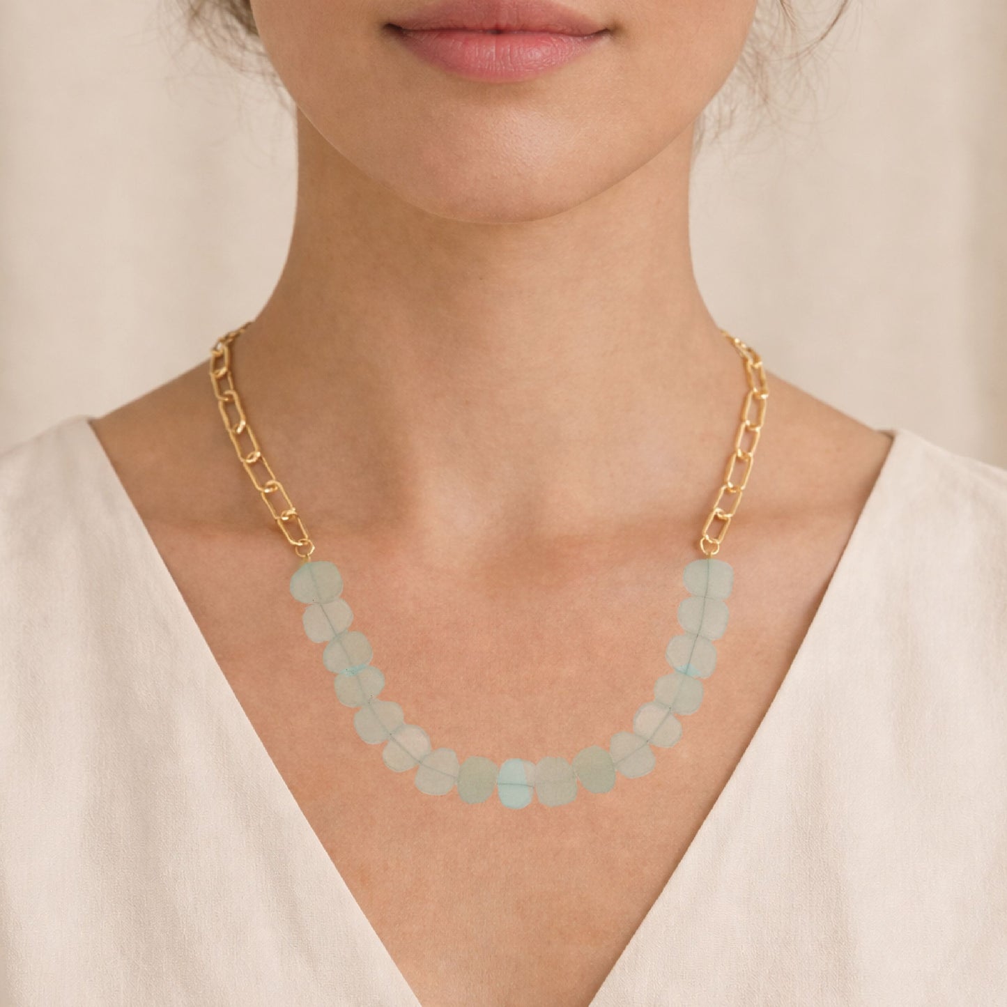 Aqua Chalcedony Statement Necklace Robyn Canady 