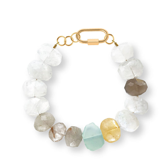 Aqua Chalcedony Multi Color Bracelet Robyn Canady Gold 