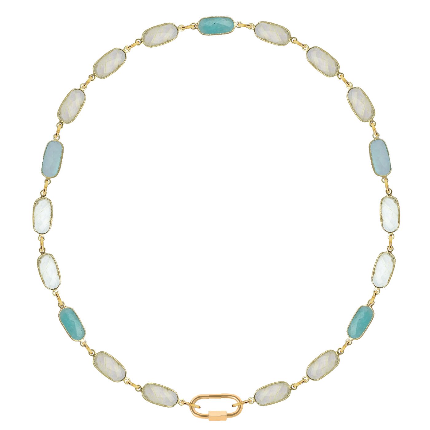 Aqua Chalcedony and Amazonite Multi Stone Link Necklace Robyn Canady 
