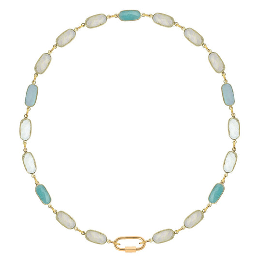 Aqua Chalcedony and Amazonite Multi Stone Link Necklace Robyn Canady 