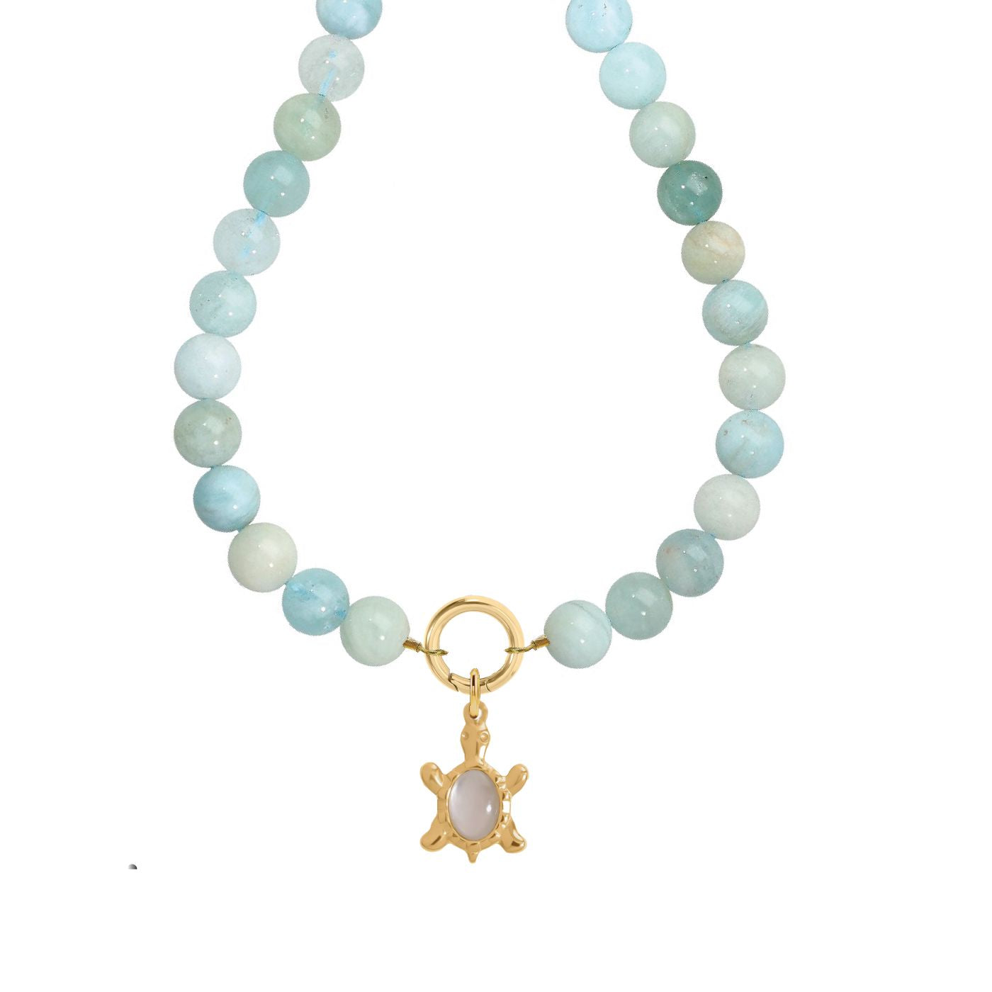 Aquamarine Turtle Necklace Robyn Canady Gold 