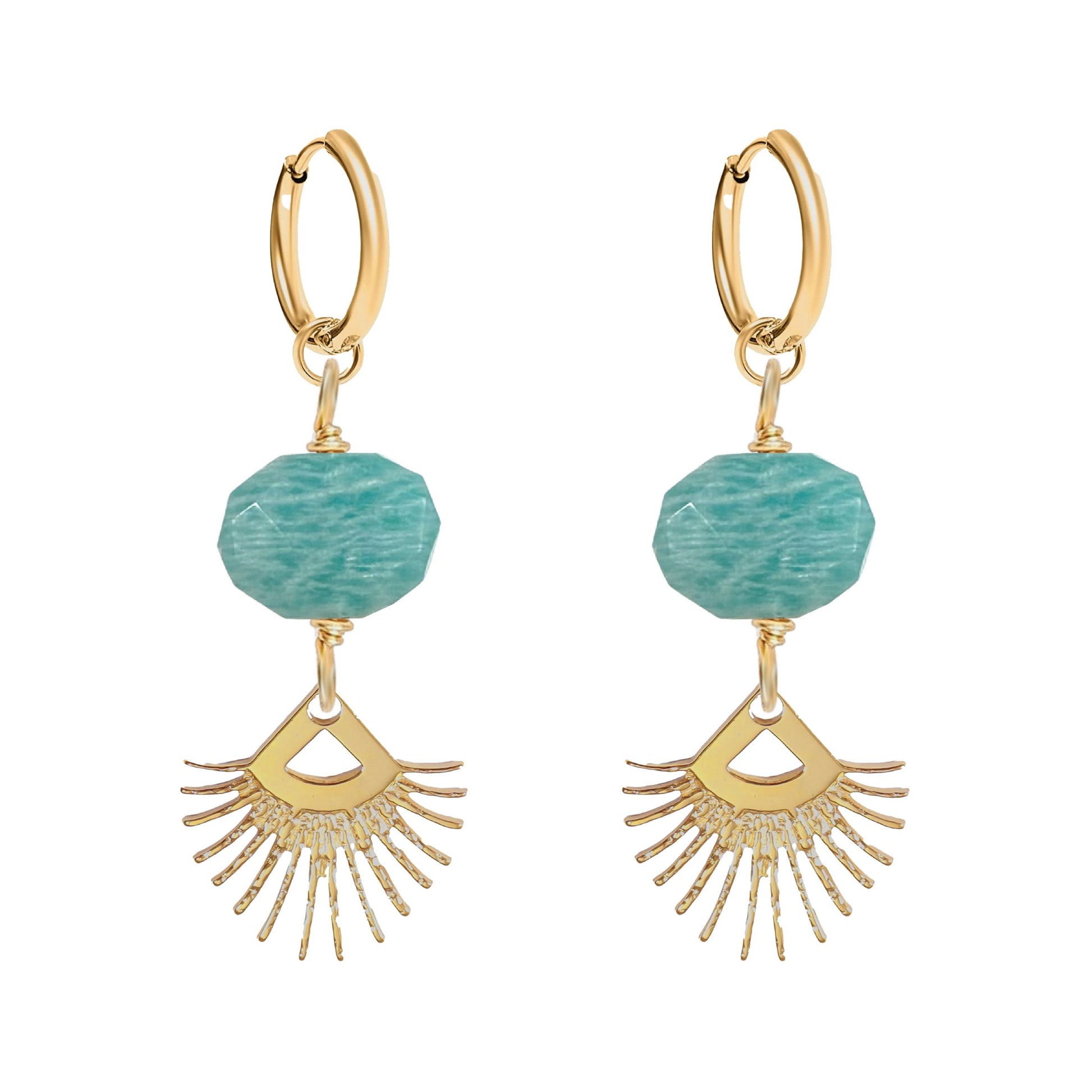 Amazonite Drop Earrings Robyn Canady Gold 