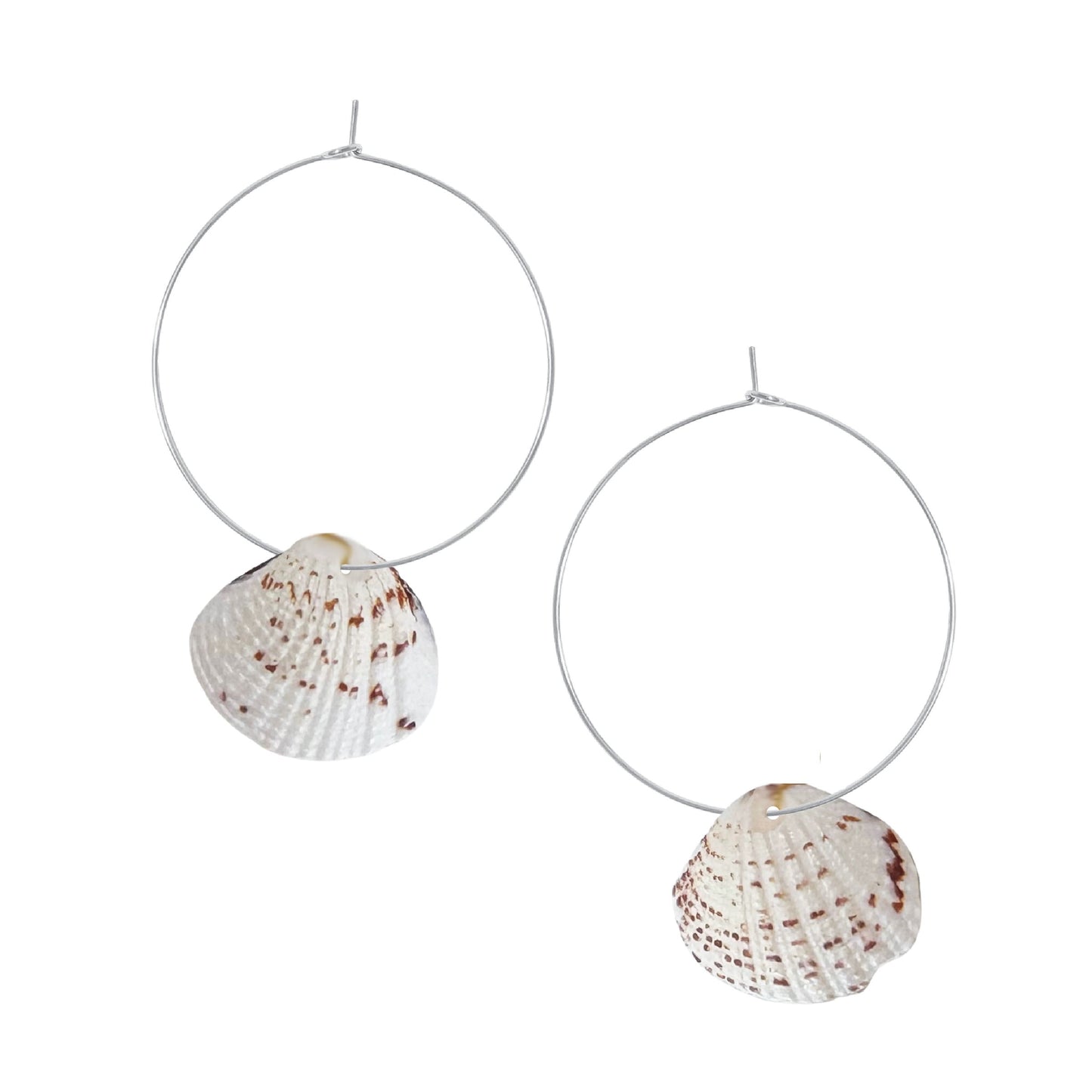Natural Shell Hoop Earrings Robyn Canady Silver 