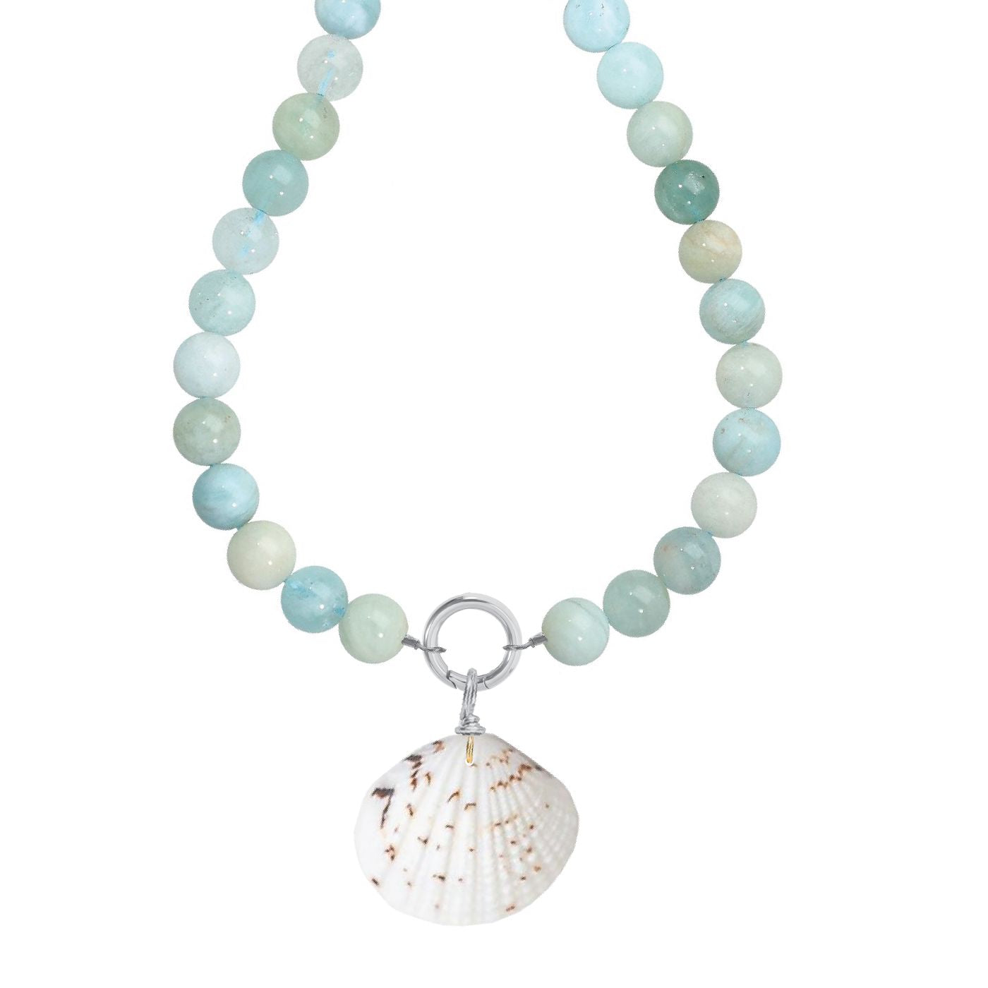 Aquamarine Shell Necklace Robyn Canady Silver 