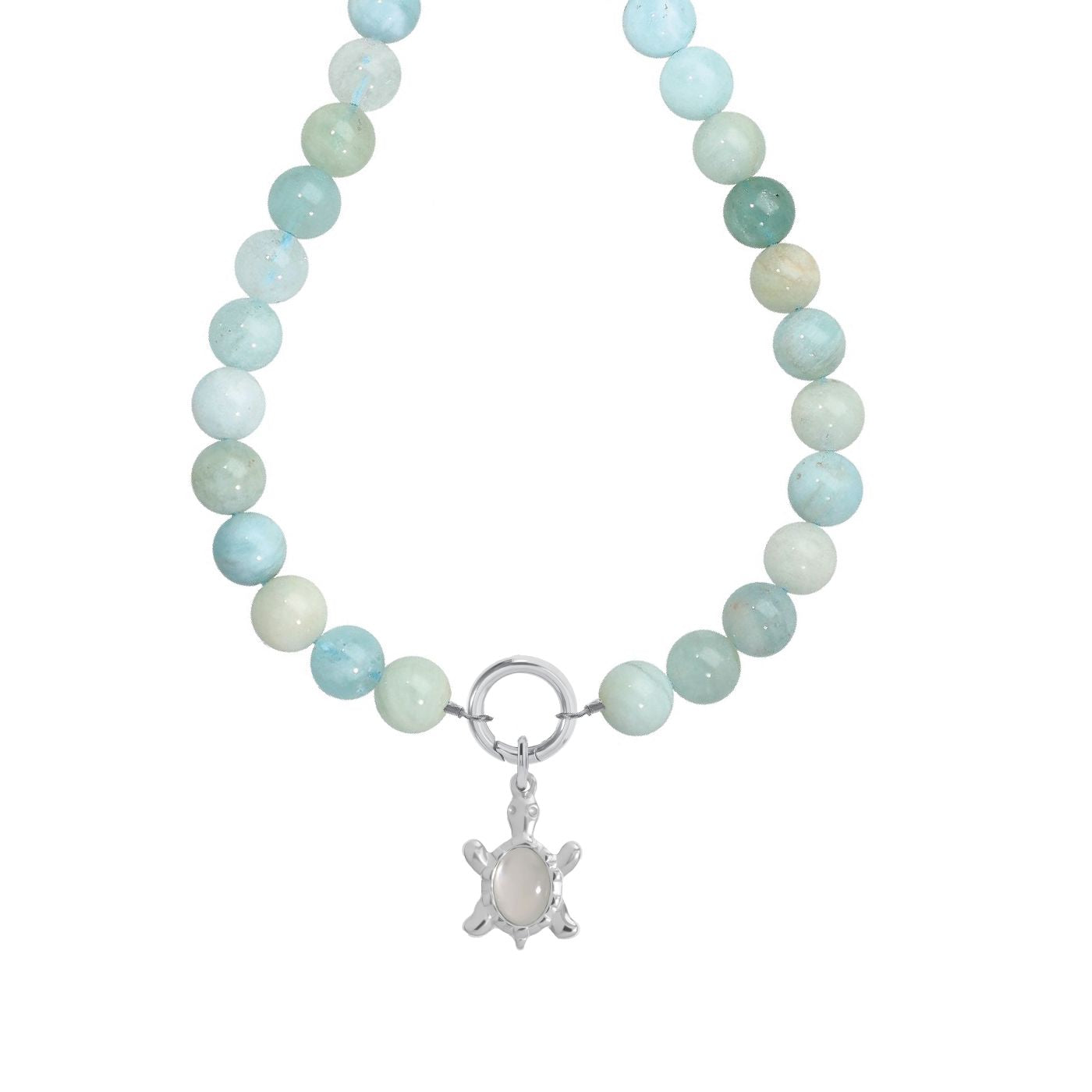 Aquamarine Turtle Necklace Robyn Canady Silver 