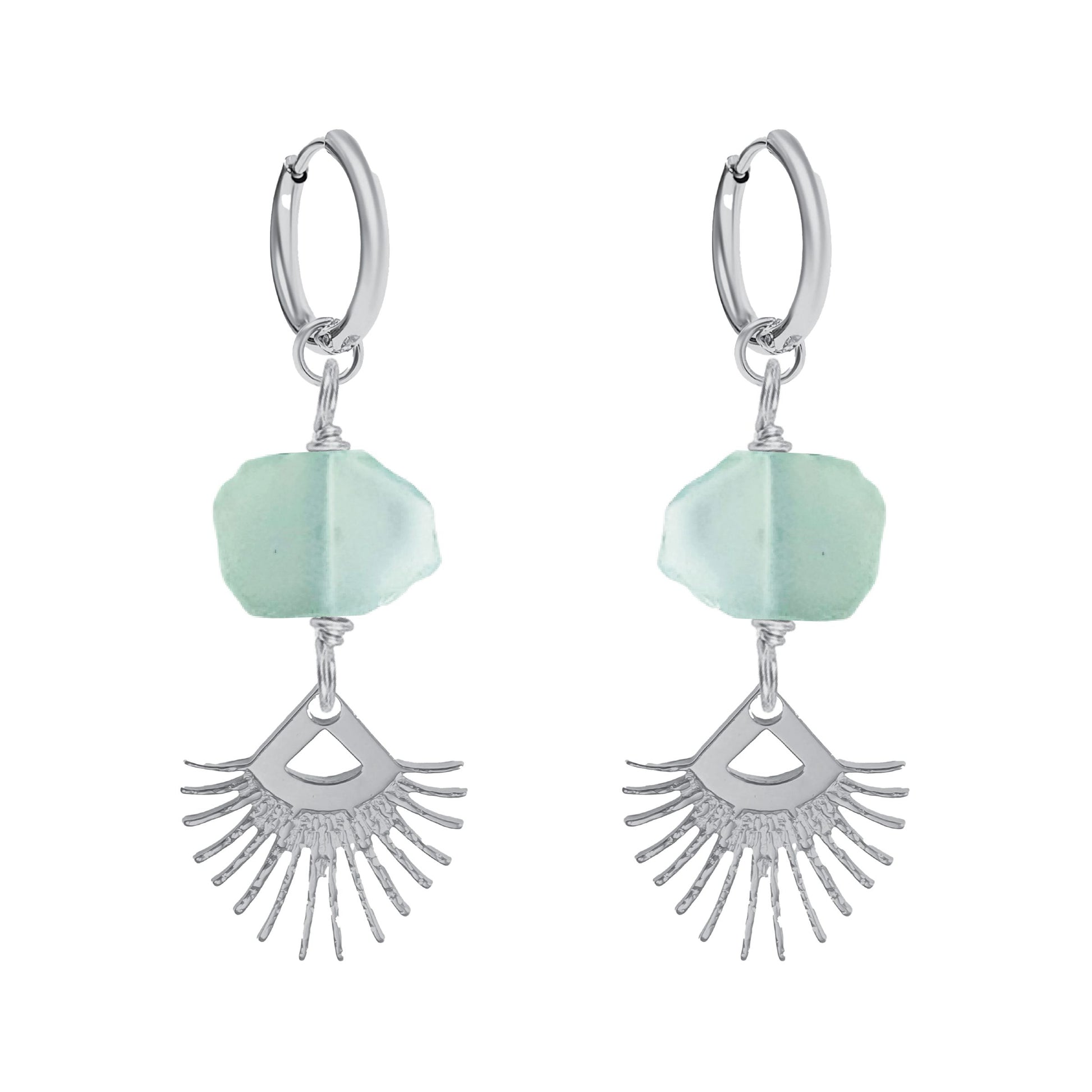 Aqua Chalcedony Drop Earrings Robyn Canady Silver 