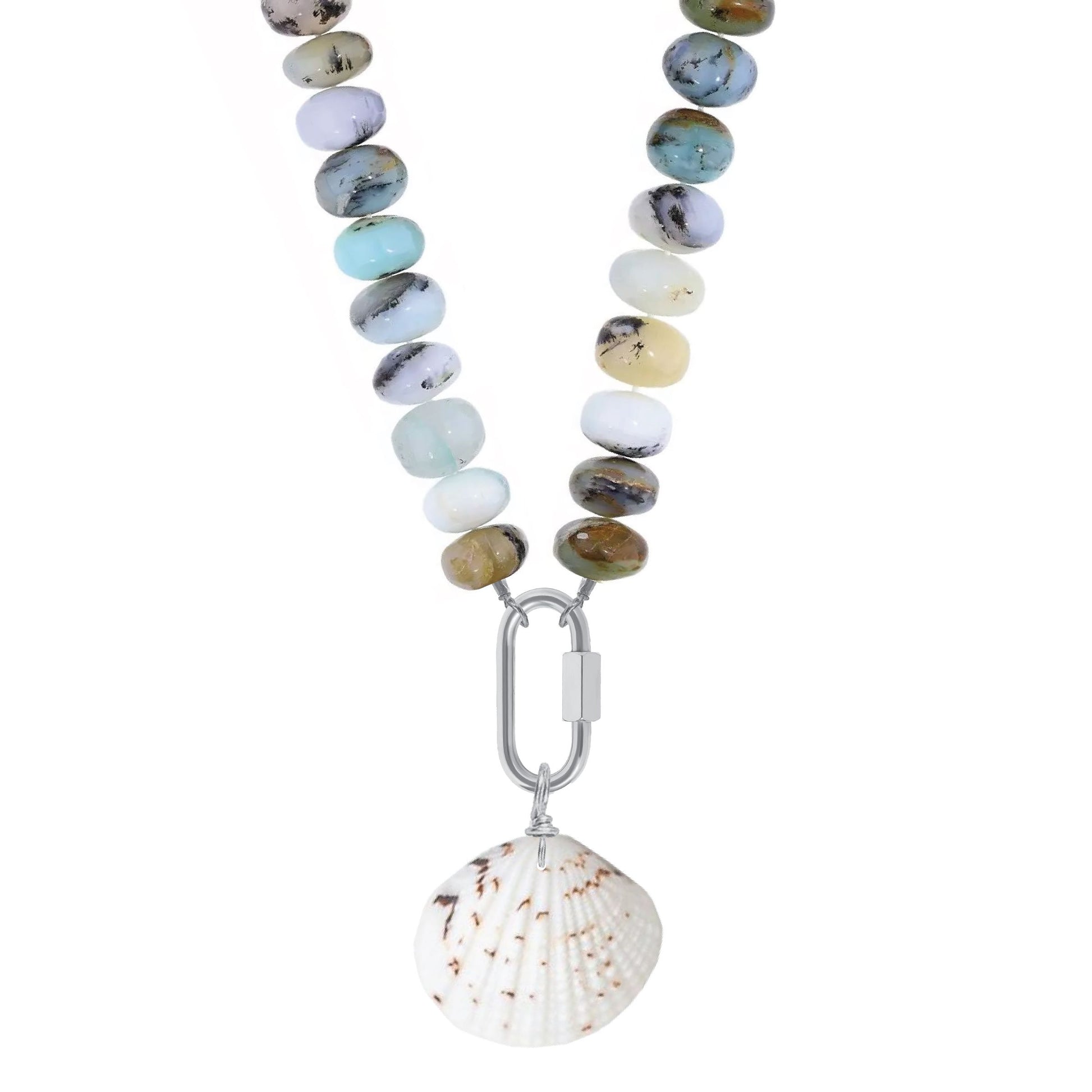 Peruvian Opal Shell Necklace Robyn Canady Silver 