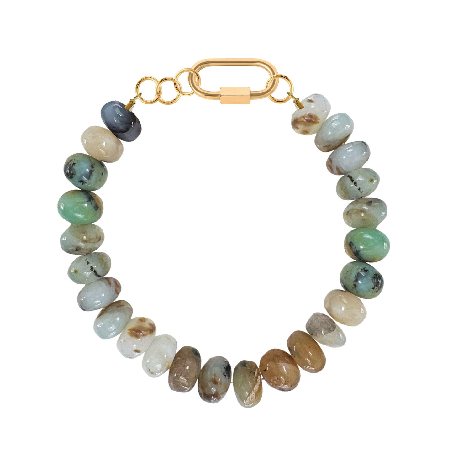 Peruvian Opal 9.5mm Beaded Bracelet Robyn Canady Gold 