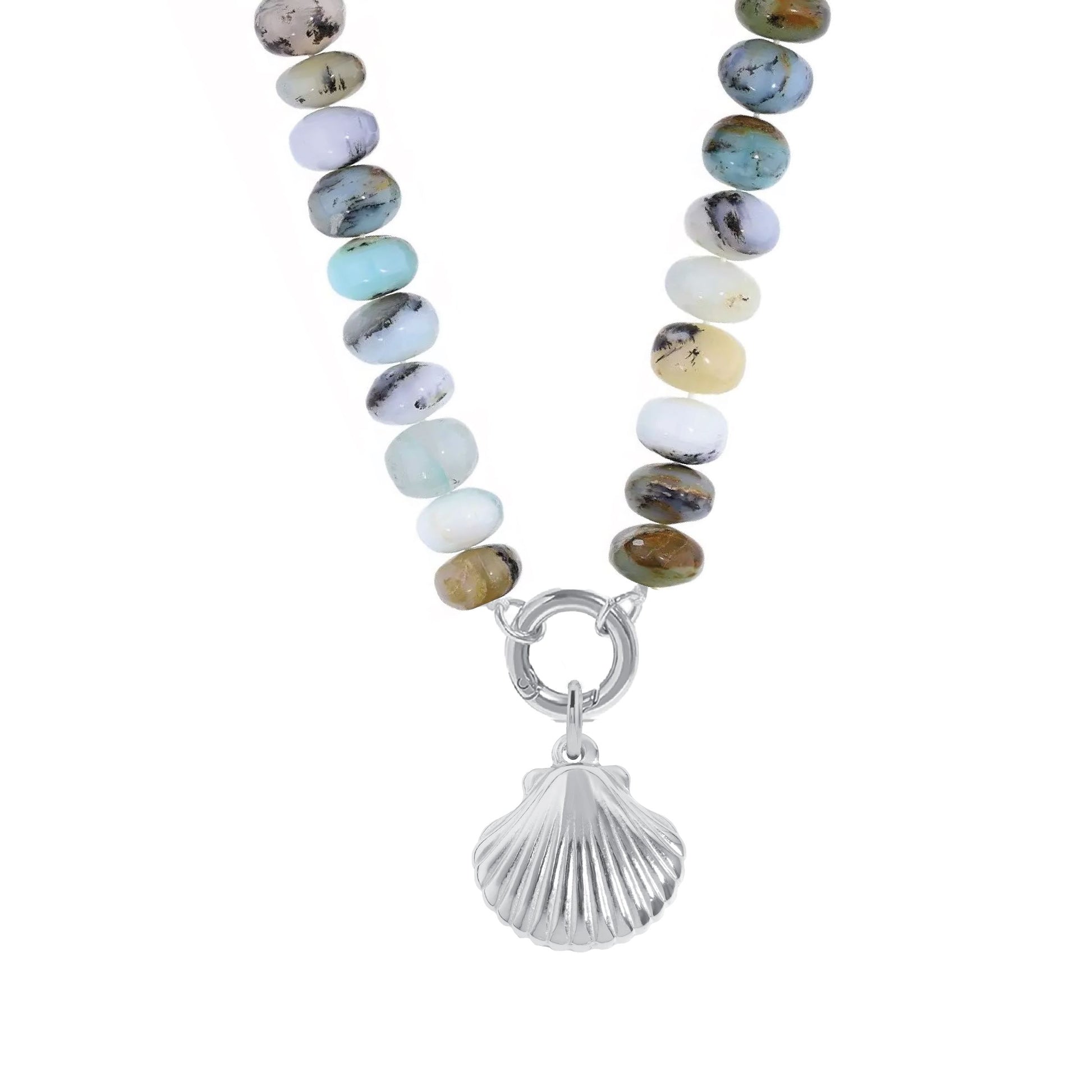 Peruvian Opal Gold Shell Necklace Robyn Canady Silver 