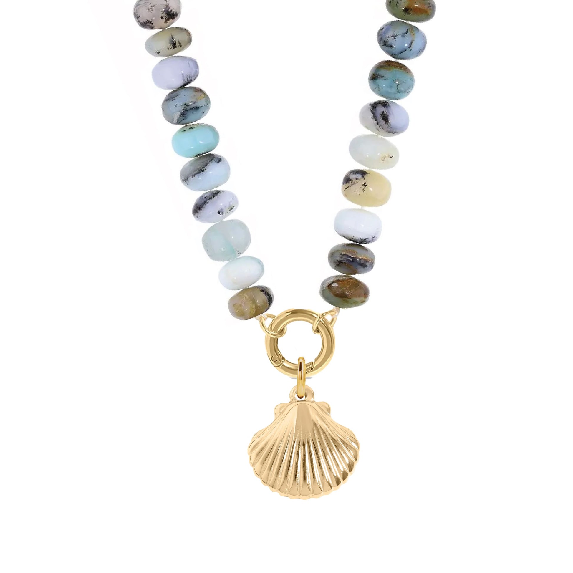 Peruvian Opal Gold Shell Necklace Robyn Canady Gold 