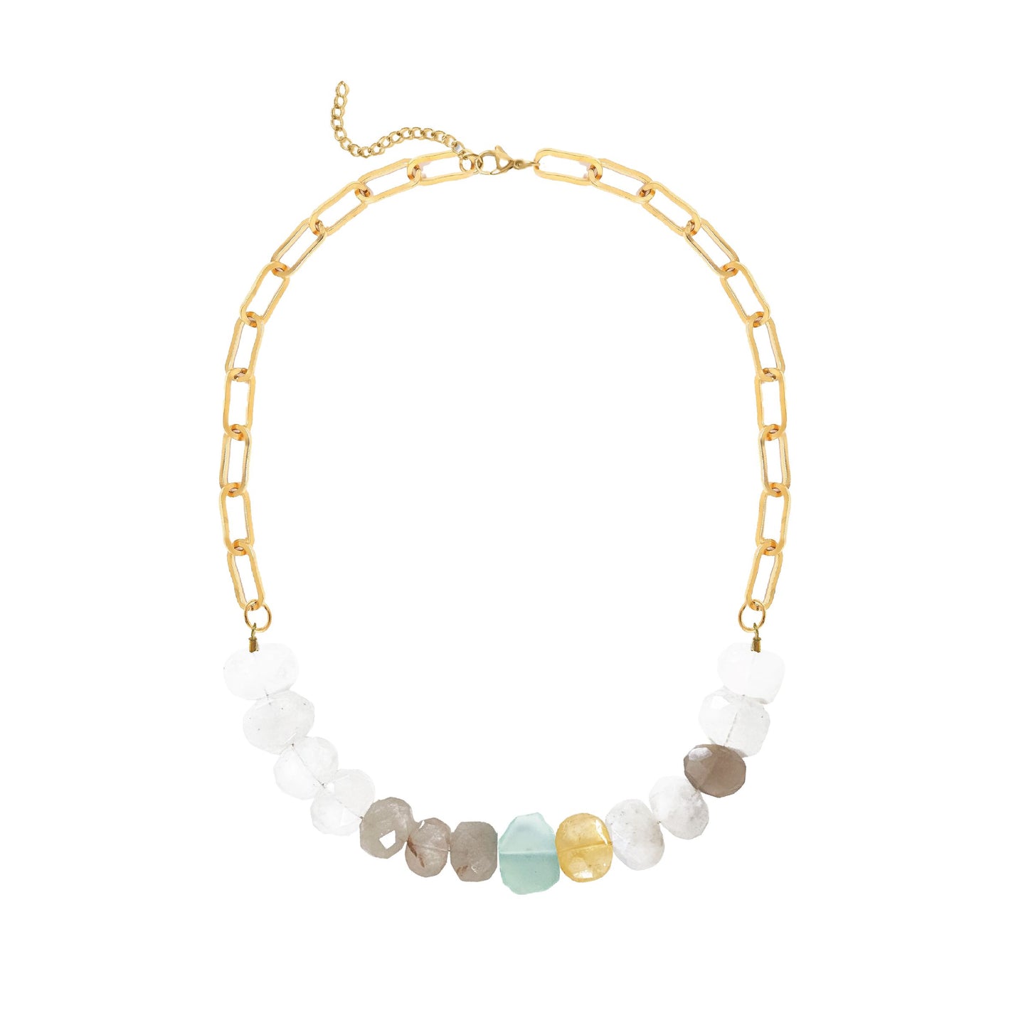 Aqua Chalcedony Multi Statement Necklace Robyn Canady Gold 