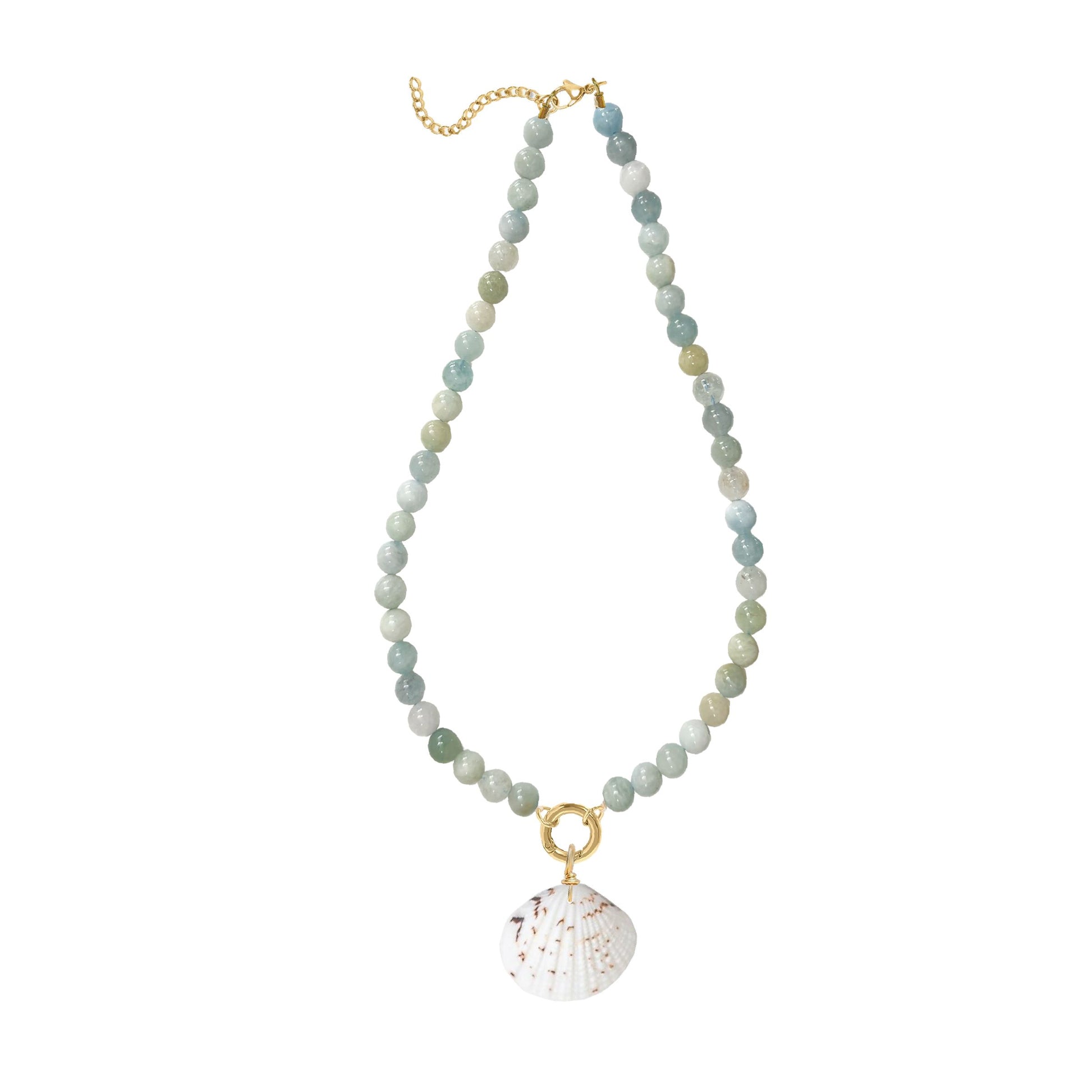 Aquamarine Shell Necklace Robyn Canady 