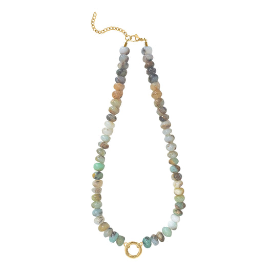 Peruvian Opal Charm Keeper Necklace Robyn Canady Gold 