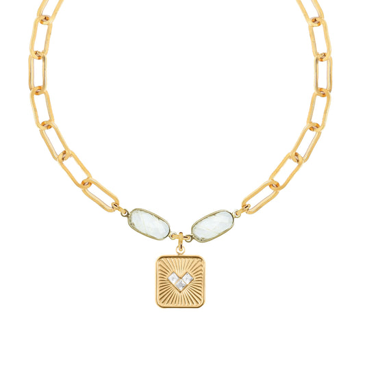 Moonstone Heart Paperclip Chain Necklace Robyn Canady 