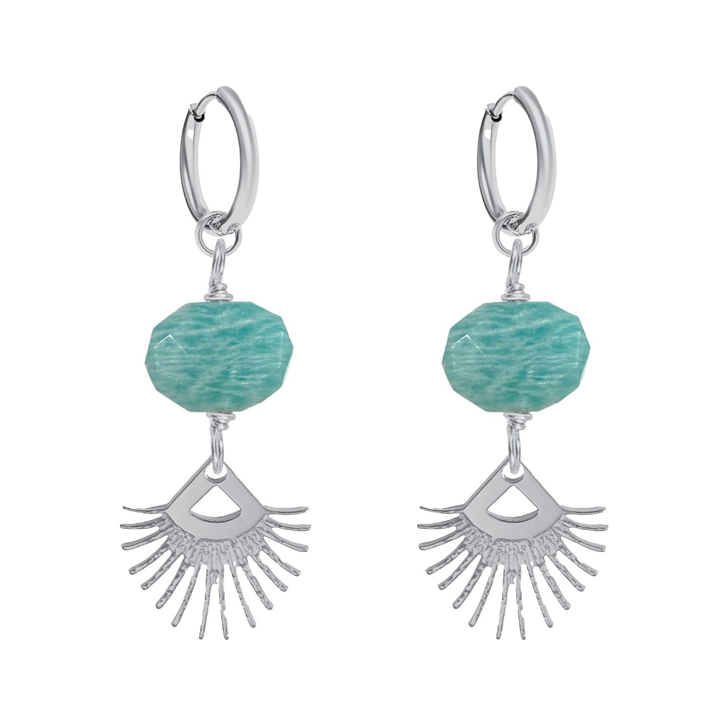 Amazonite Drop Earrings Robyn Canady Silver 