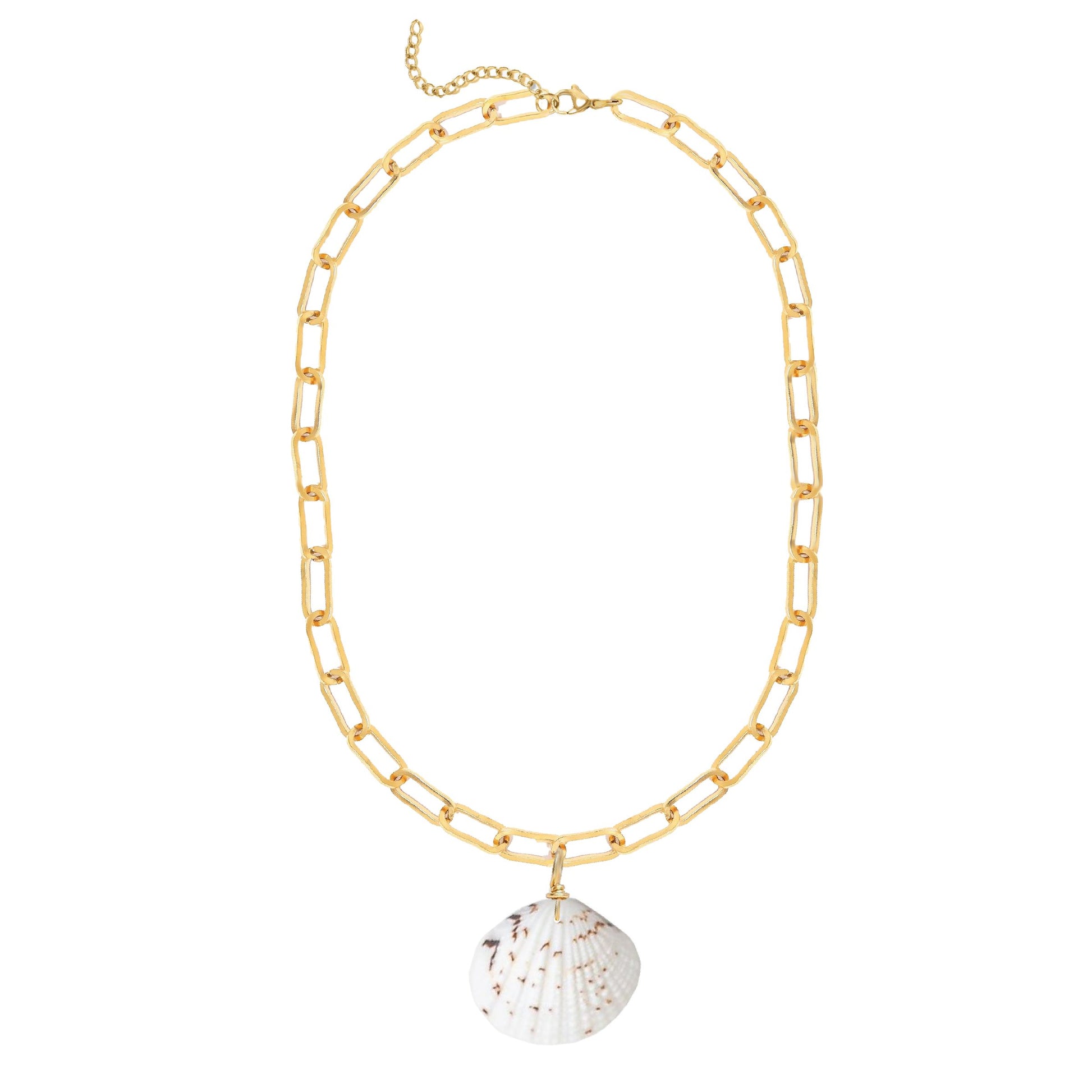 Natural Shell Paperclip Necklace Robyn Canady Gold 