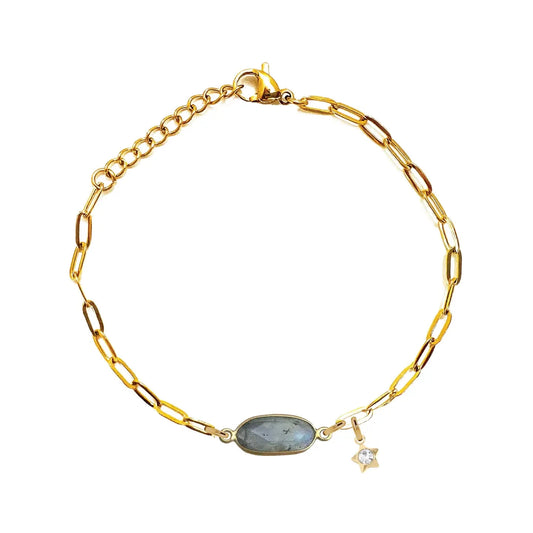 Gemstone Link Bracelet - 7 Gemstone Choices Bracelet Robyn Canady Labradorite 