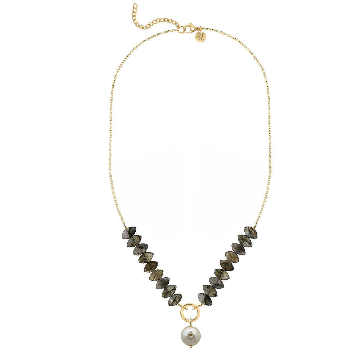 Gemstone, Freshwater Pearl, White Topaz Necklace - 7 color options Necklace Robyn Canady 