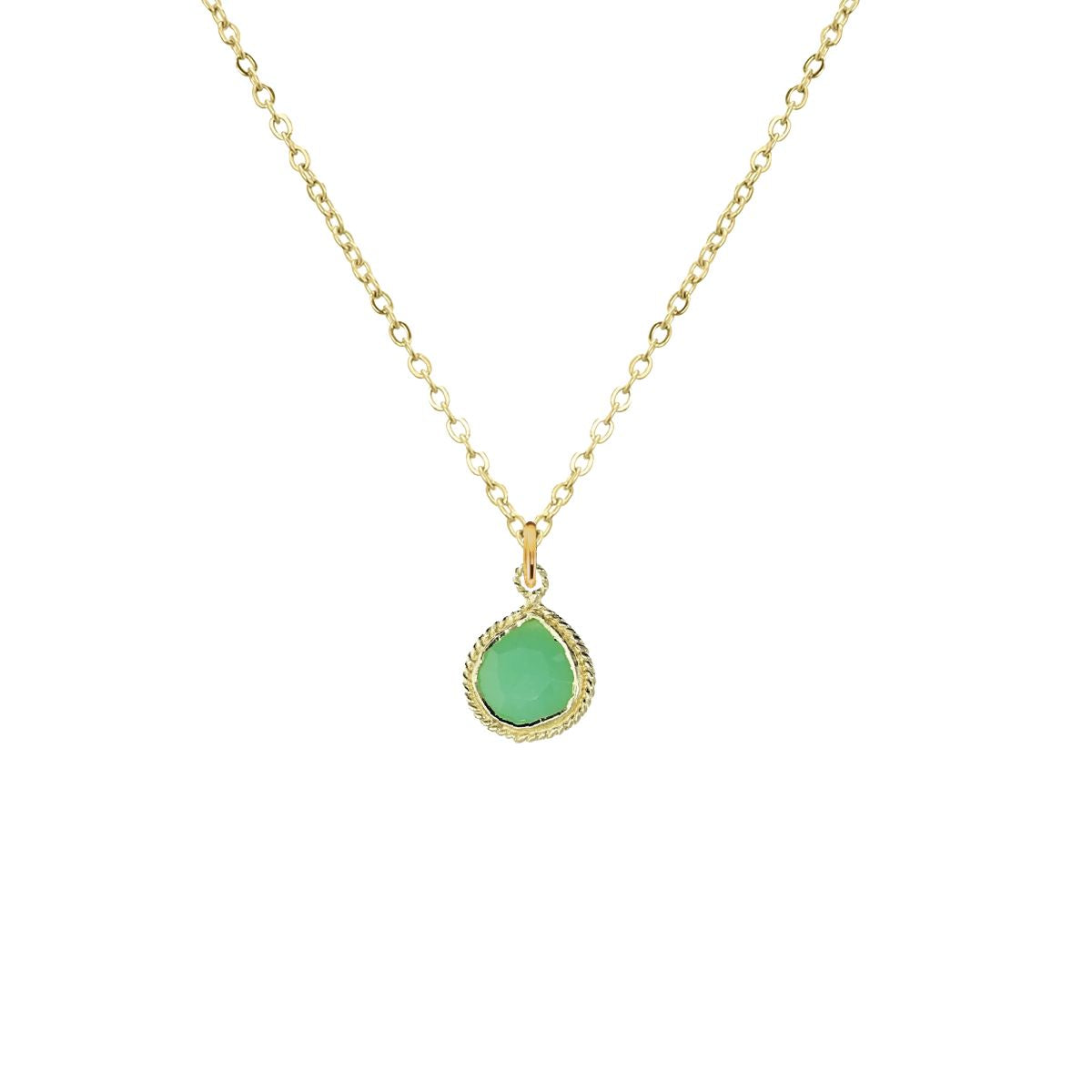 Teadrop Necklace - 9 color choices Robyn Canady 18K Stainless Steel Chrysoprase 