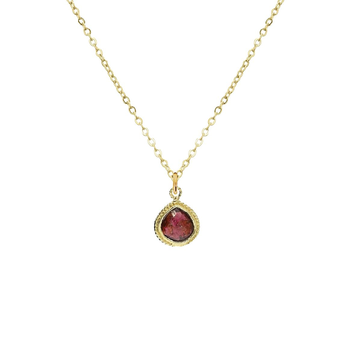 Teadrop Necklace - 9 color choices Robyn Canady 14K Gold Filled Garnet 