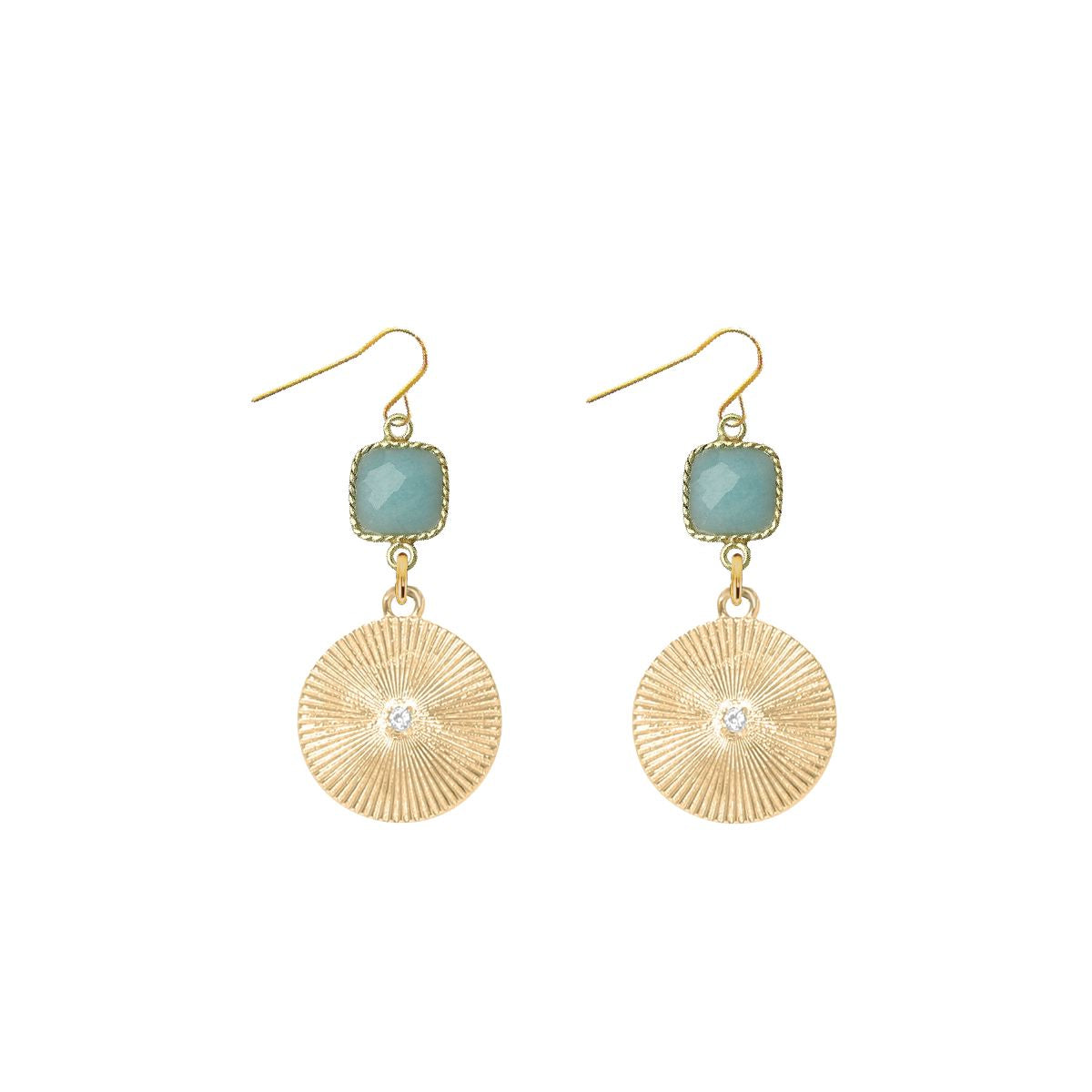 Gemstone and Starburst Crystal Earrings - 4 color options Robyn Canady Aquamarine 