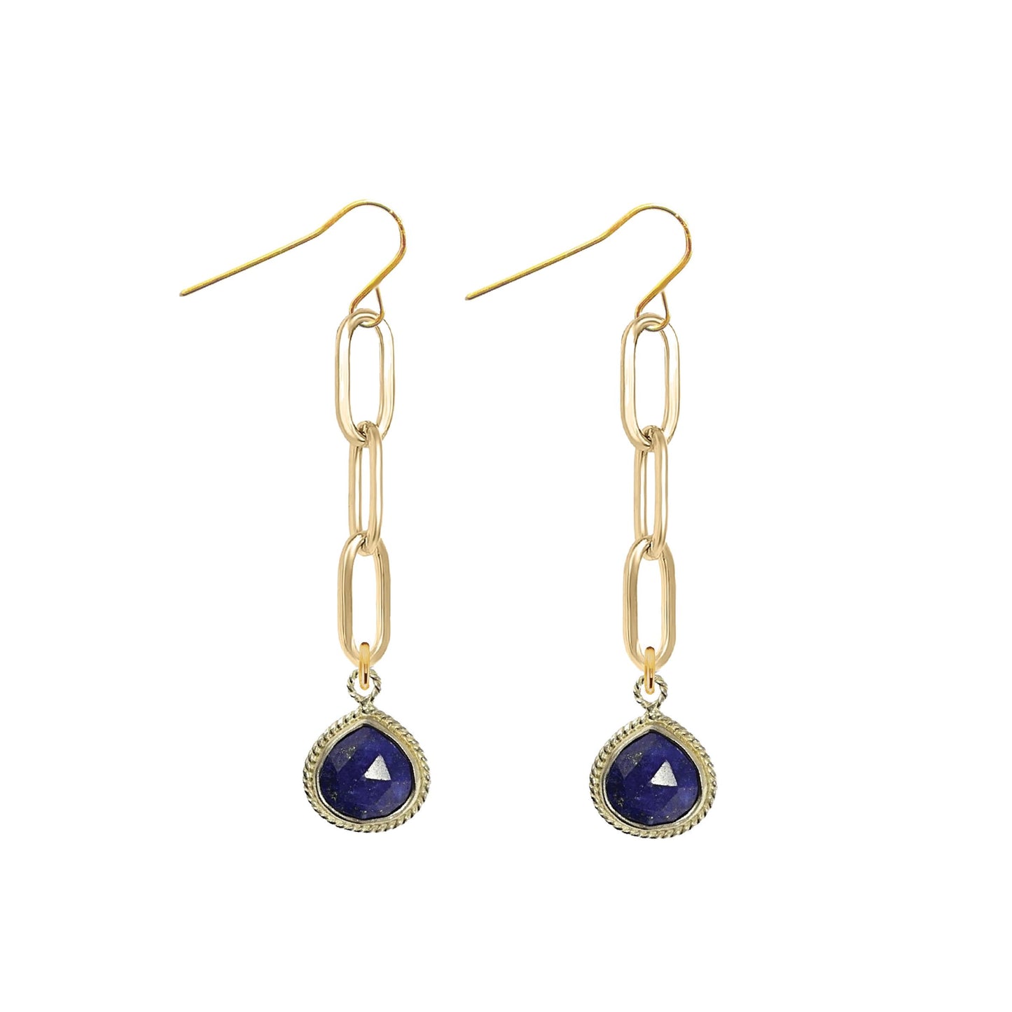 Paperclip Drop Earrings with Teardrop - 9 color options Robyn Canady 