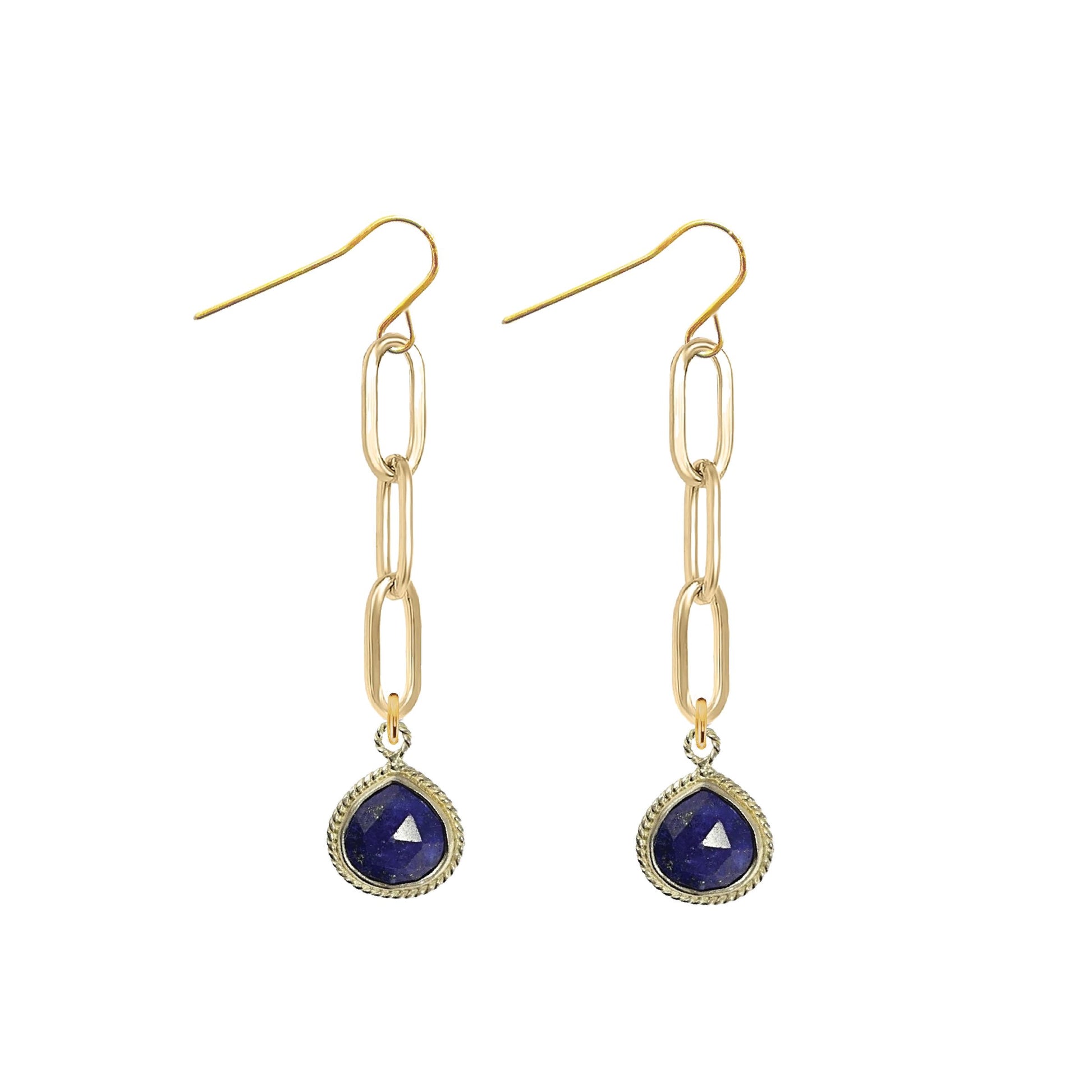Paperclip Drop Earrings with Teardrop - 9 color options Robyn Canady 