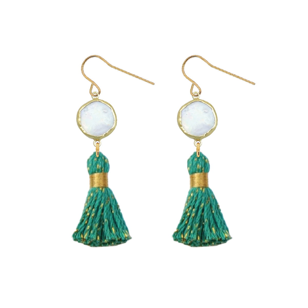 Pearl and Confetti Tassel Party Earrings - 5 color options