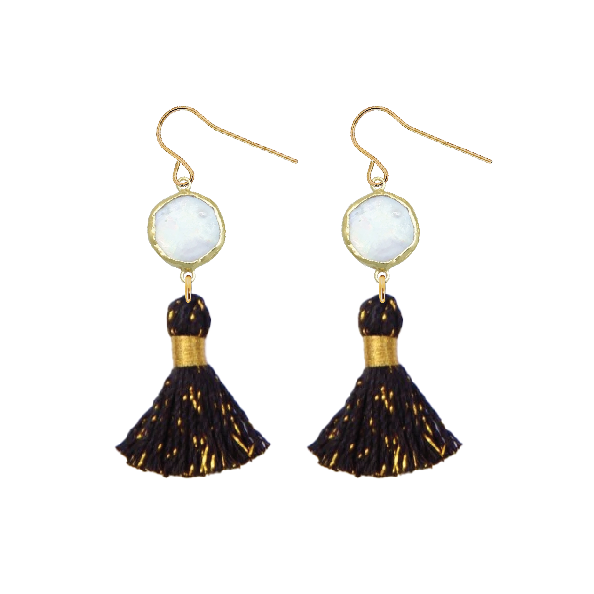 Pearl and Confetti Tassel Party Earrings - 5 color options