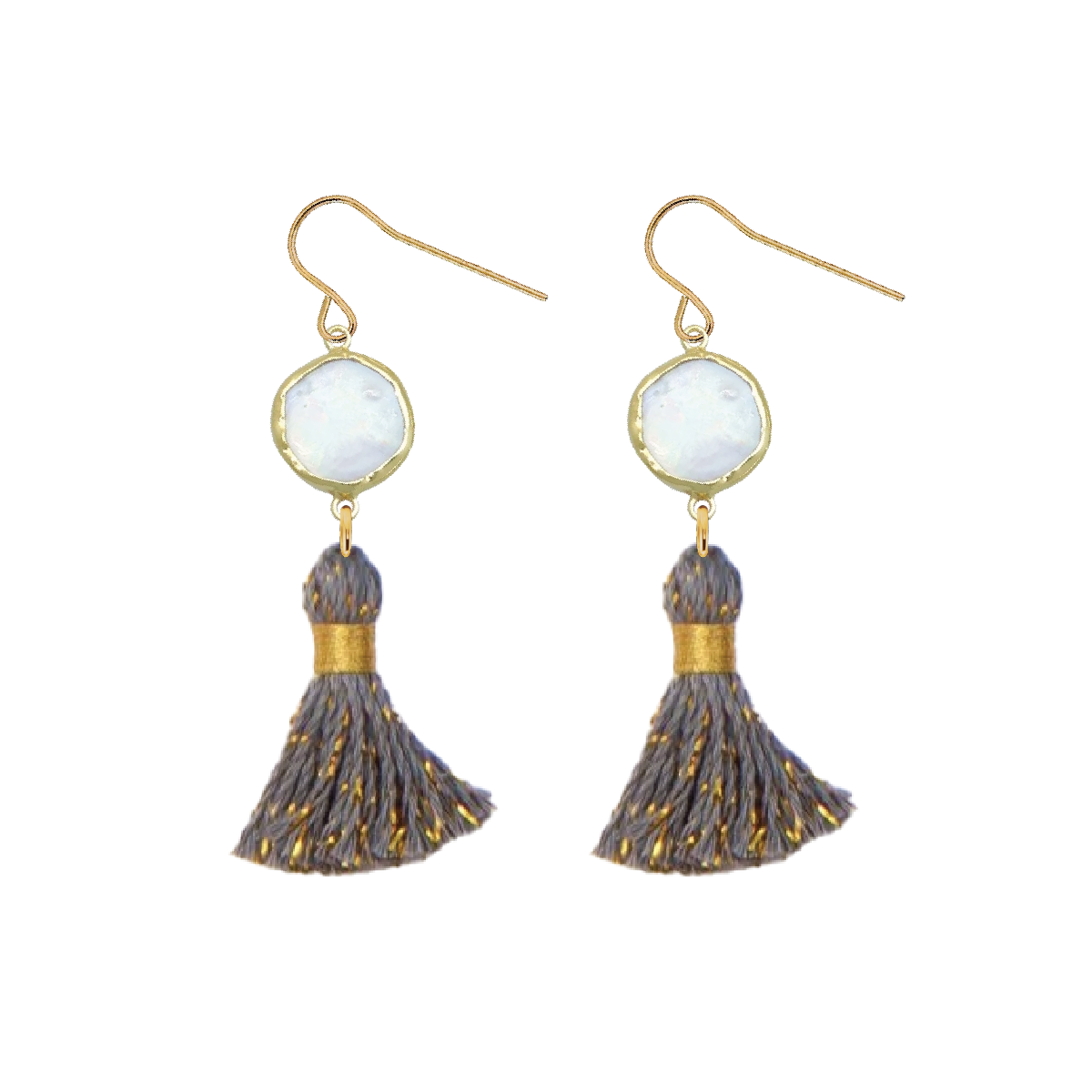 Pearl and Confetti Tassel Party Earrings - 5 color options