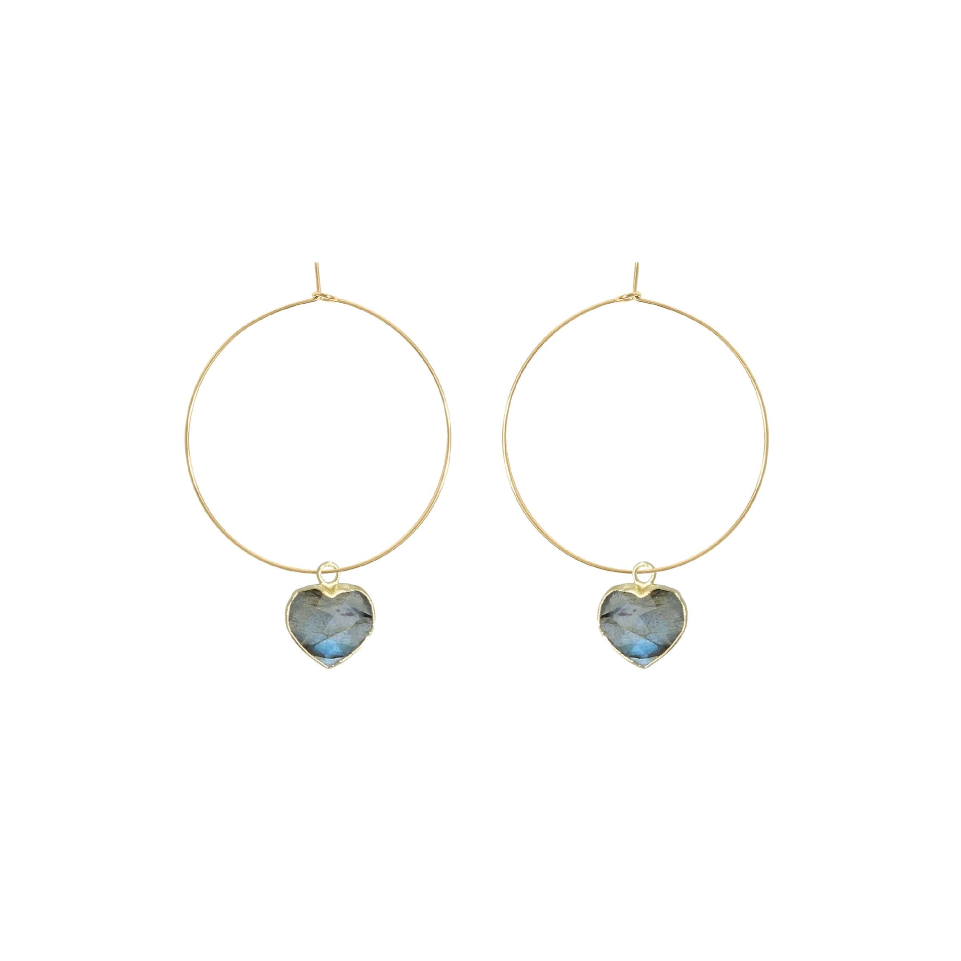 Labradorite Heart Hoop Earrings Robyn Canady 