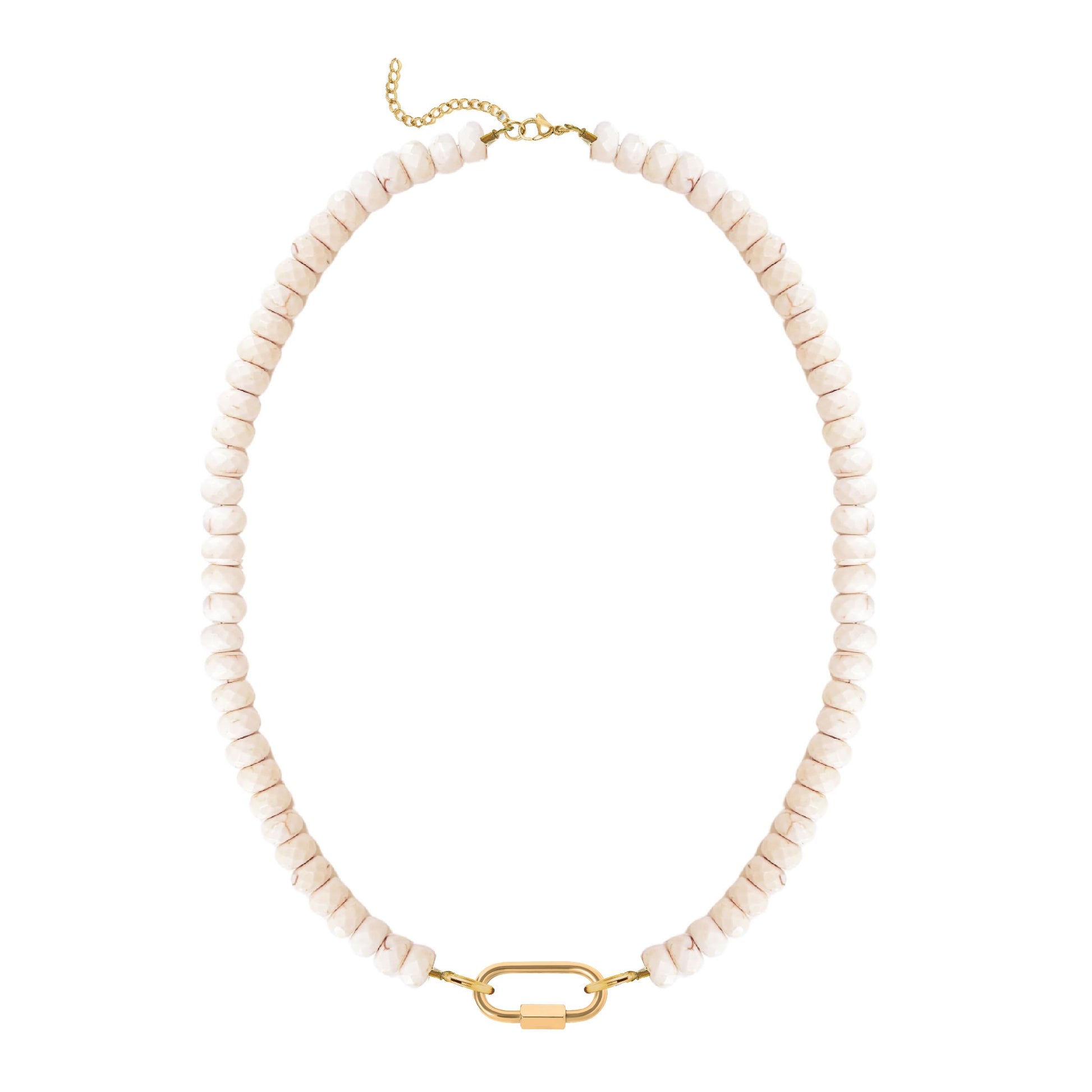 Ivory Crack Turquoise Charm Keeper Necklace Robyn Canady Gold 