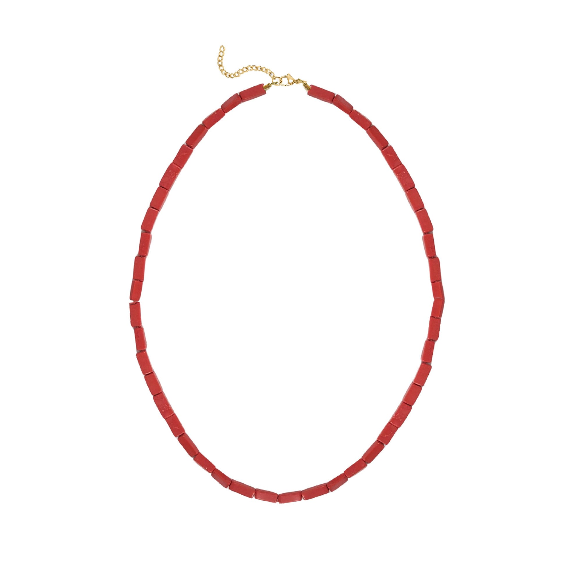 Red Coral Choker Necklace Robyn Canady Gold 