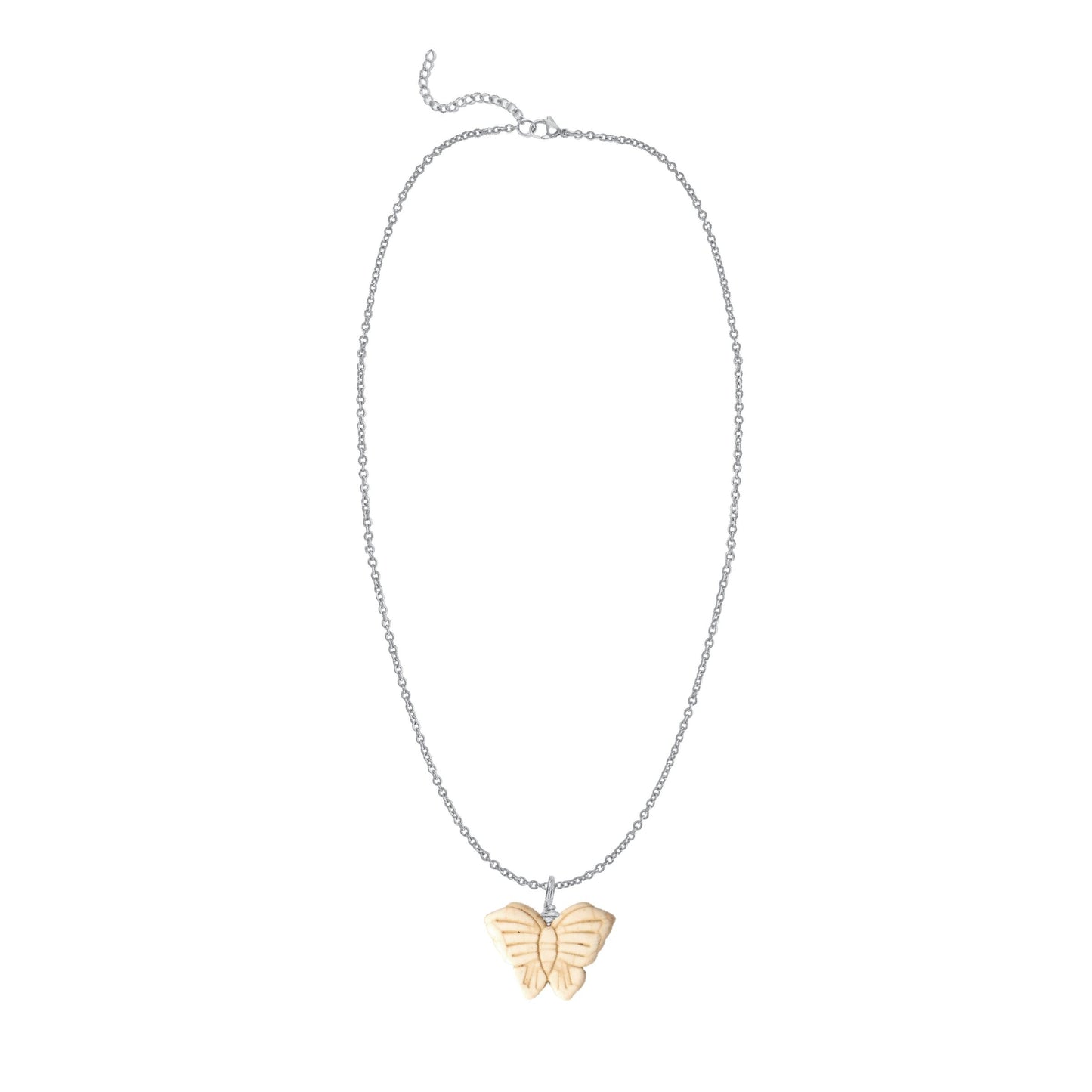 Ivory Crack Turquoise Butterfly Necklace Robyn Canady Silver 