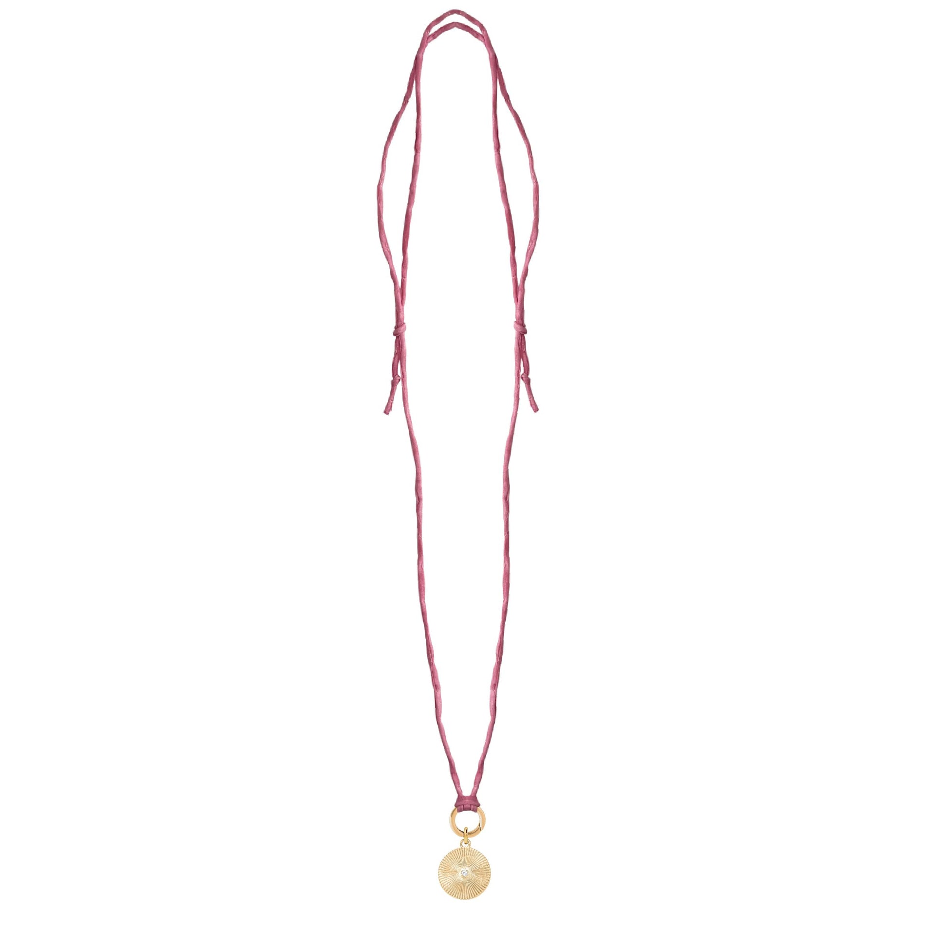 Handpainted Real Silk Cord with Charm Keeper and Crystal Sunburst Circle (Five Colors) Robyn Canady 