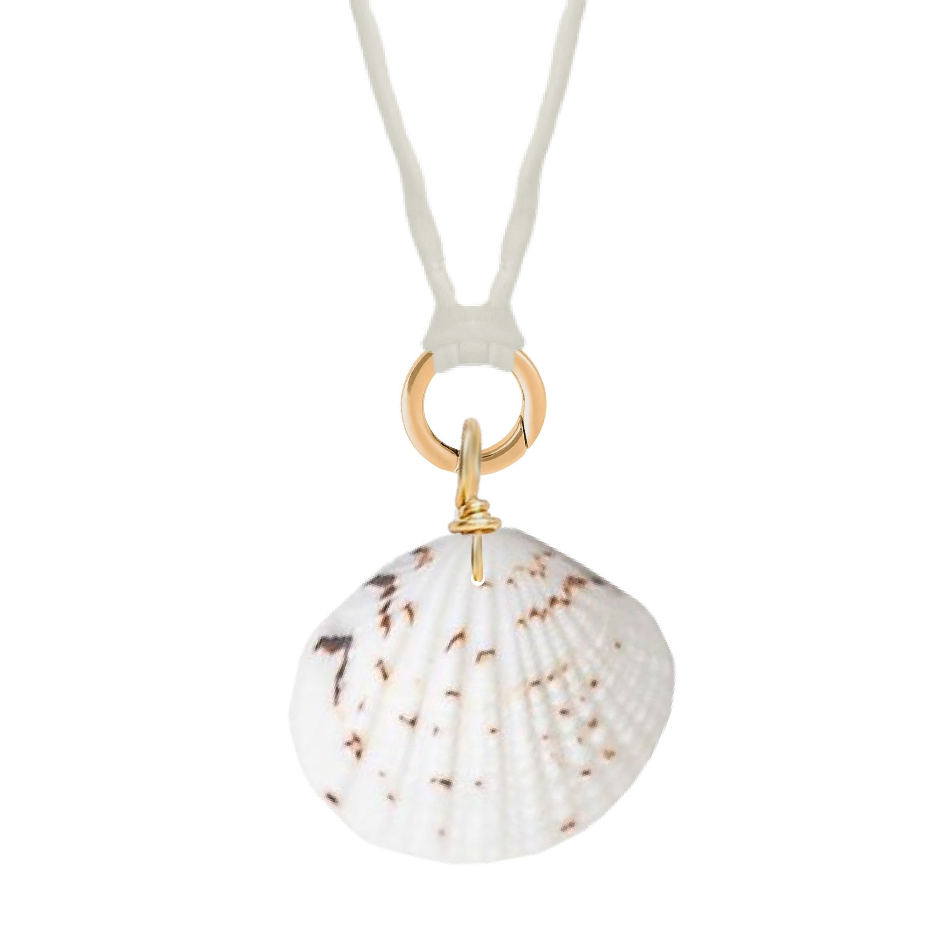 Handpainted Real Silk Cord with Charm Keeper and Natural Shell (Five Colors) Robyn Canady Ivory 