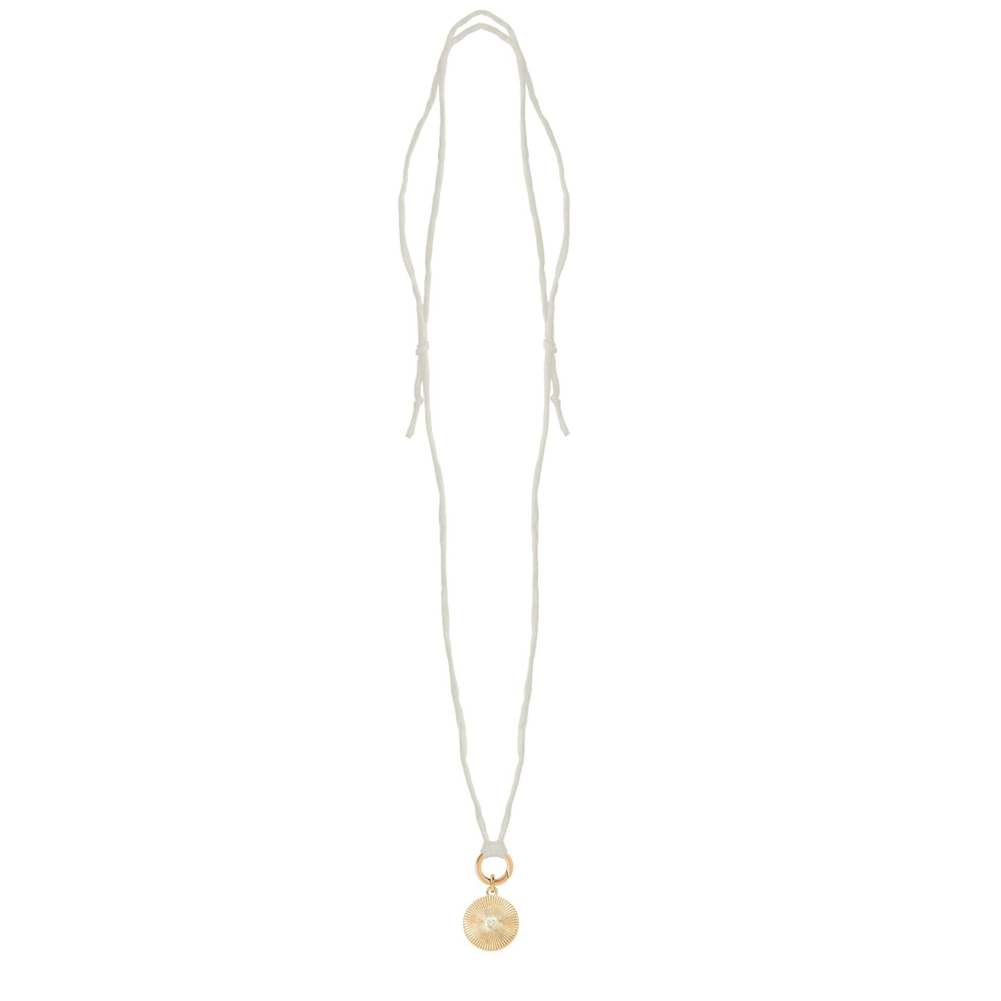 Handpainted Real Silk Cord with Charm Keeper and Crystal Sunburst Circle (Five Colors) Robyn Canady 